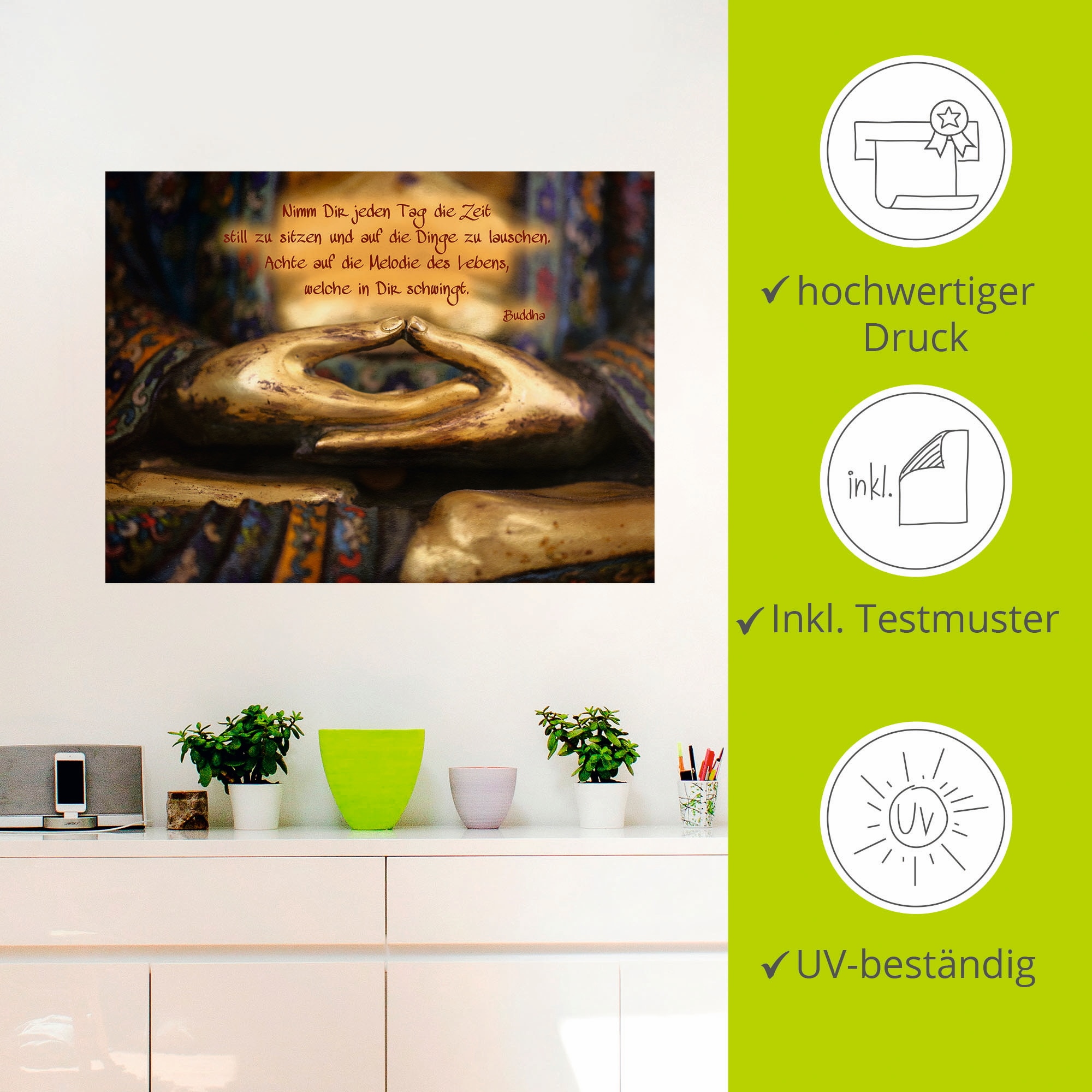 Artland Wandbild »Weisheit«, Religion, (1 St.), als Leinwandbild, Poster, Wandaufkleber in verschied. Grössen