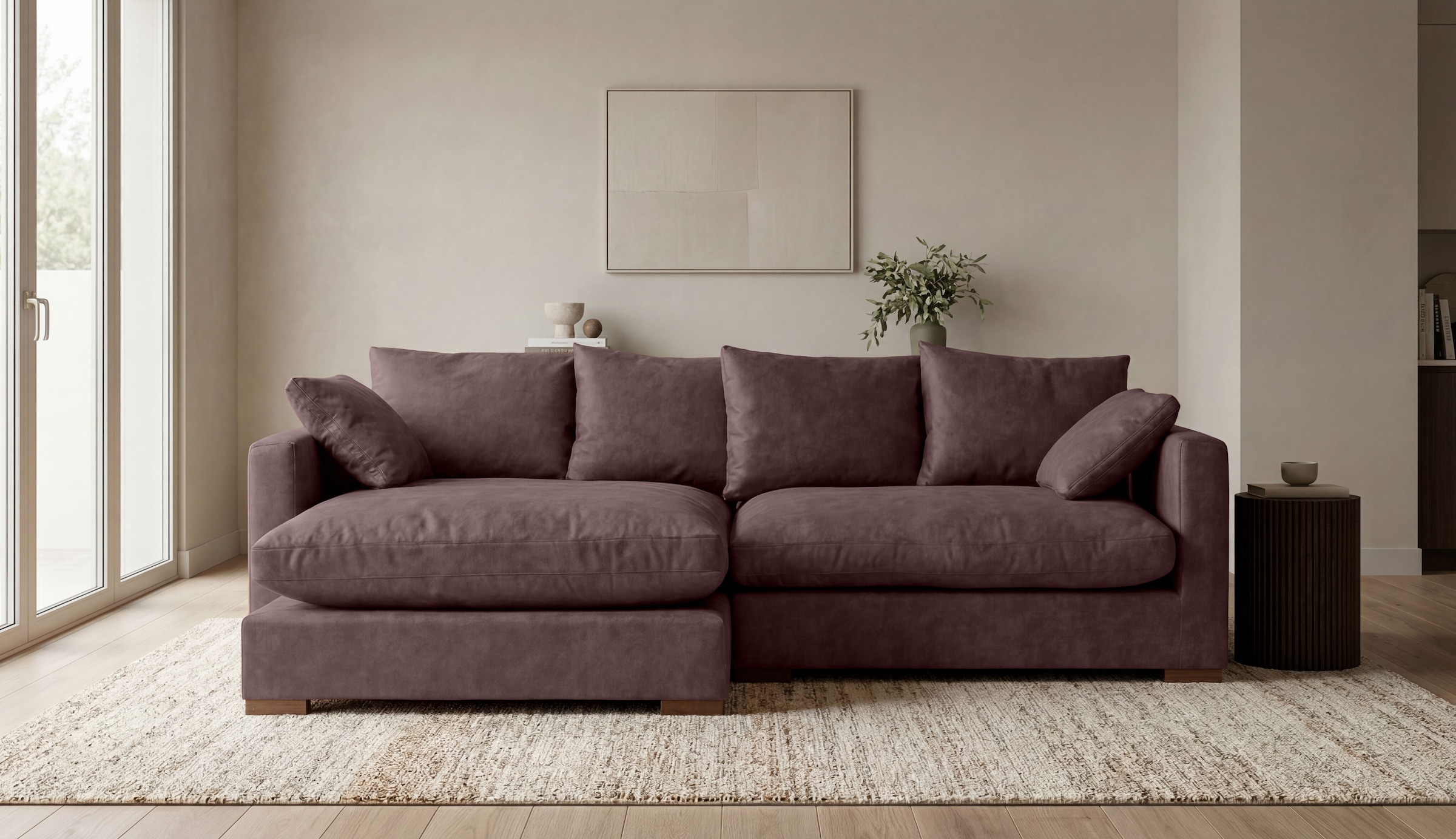 GOODproduct Canapé d'angle »Coray« largeur 266 cm, extra doux et moelleux, avec plumes et duvet