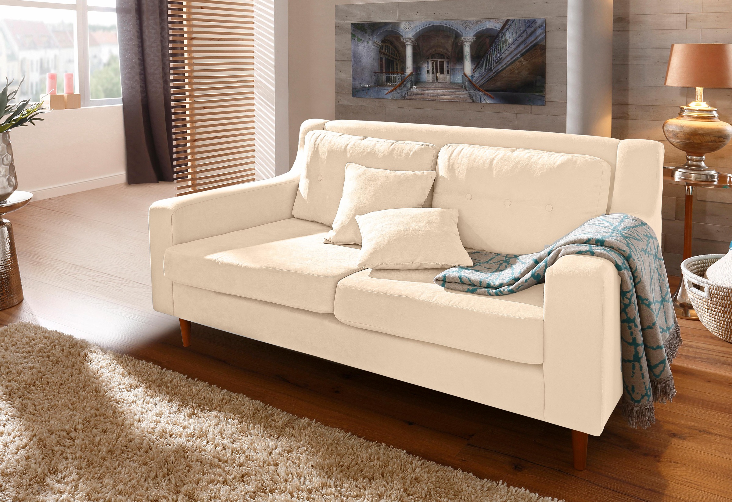 Image of Home affaire 2-Sitzer »Virginia«, mit feiner Steppung im Rücken in 3 Bezugsqualitäten bei Ackermann Versand Schweiz