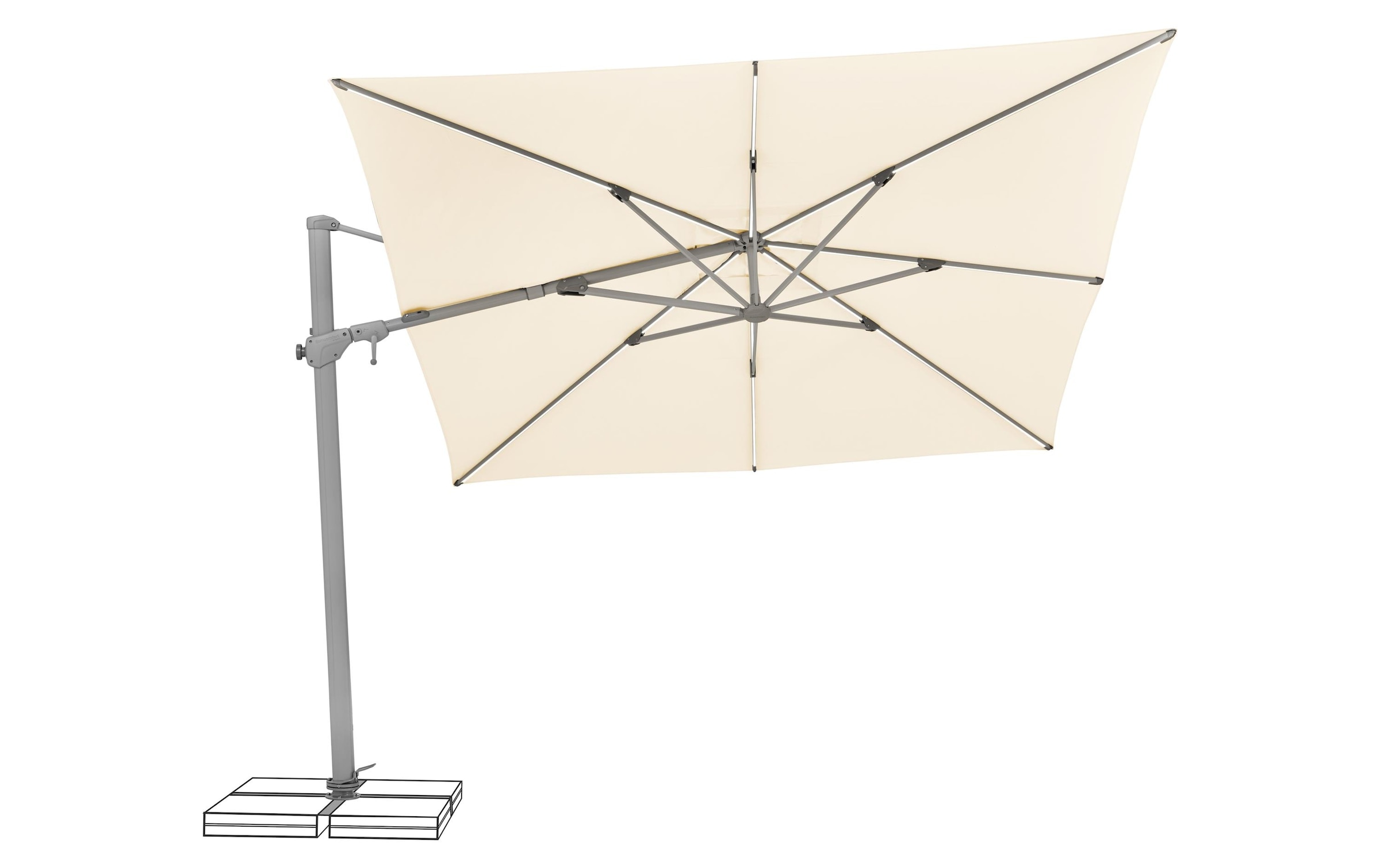 Sonnenschirm »Suncomfort by Glatz Varioflex Solar LED, 300 x 300 cm«