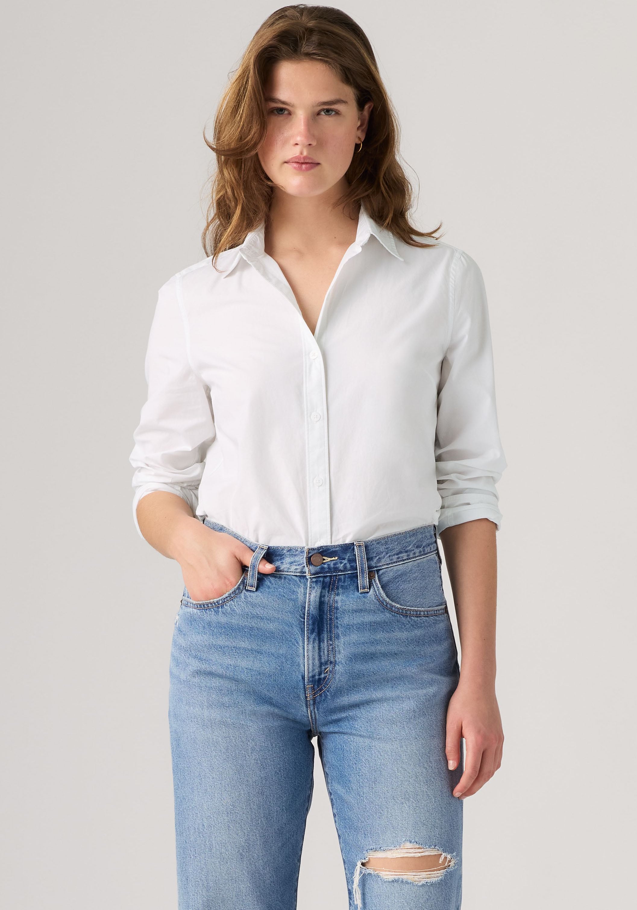 Levi's® Hemdbluse »CARLILE CLASSIC POPLIN SHIRT« Klassischer Hemdblusenkragen