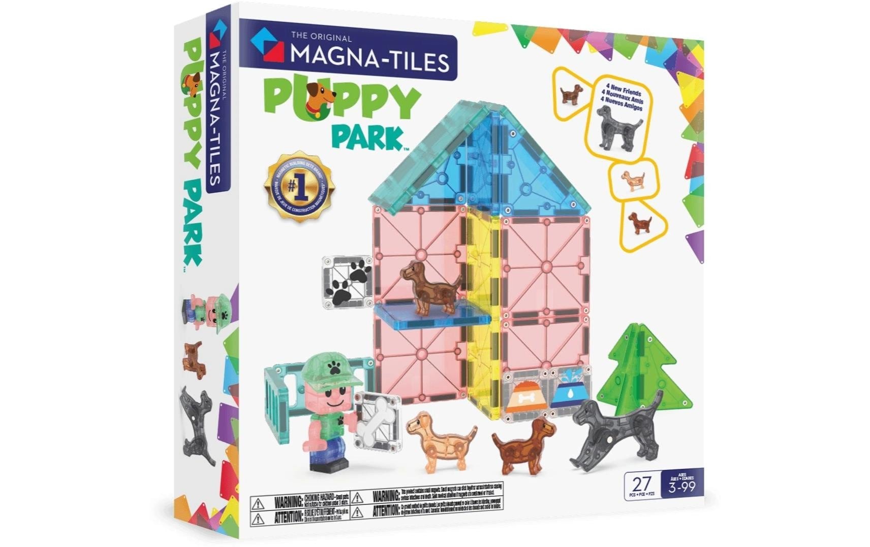 Image of Steinbaukasten "Magna-Tiles Puppy Park 27 Teile"