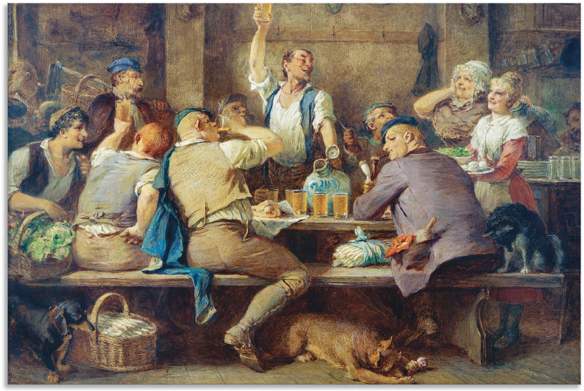 Image of Artland Wandbild »Äpfelweinstube«, Gruppen & Familien, (1 St.), in vielen Grössen & Produktarten - Alubild / Outdoorbild für den Aussenbereich, Leinwandbild, Poster, Wandaufkleber / Wandtattoo auch für Badezimmer geeignet bei Ackermann Versand Schweiz