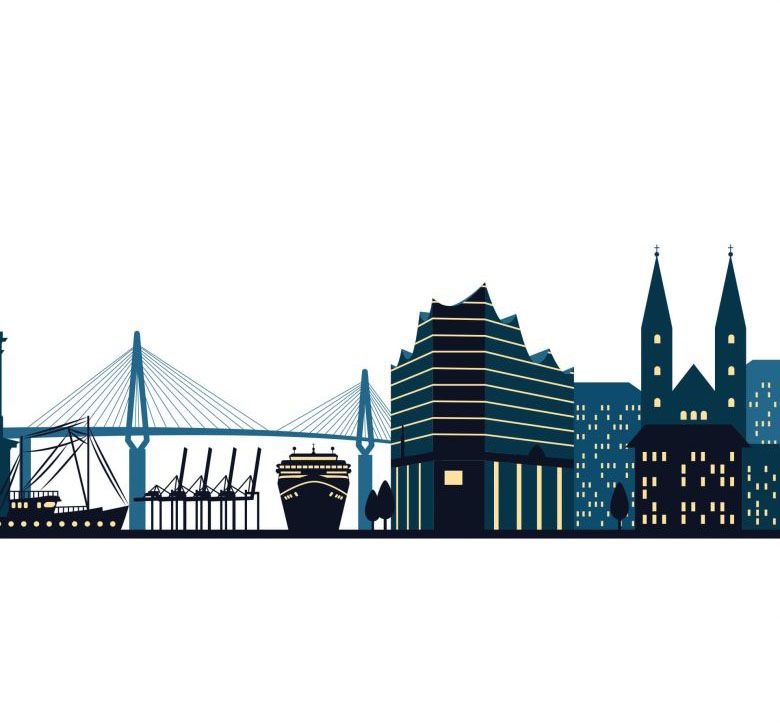 Image of Wall-Art Wandtattoo »XXL Stadt Skyline Hamburg 120cm«, (1 St.) bei Ackermann Versand Schweiz