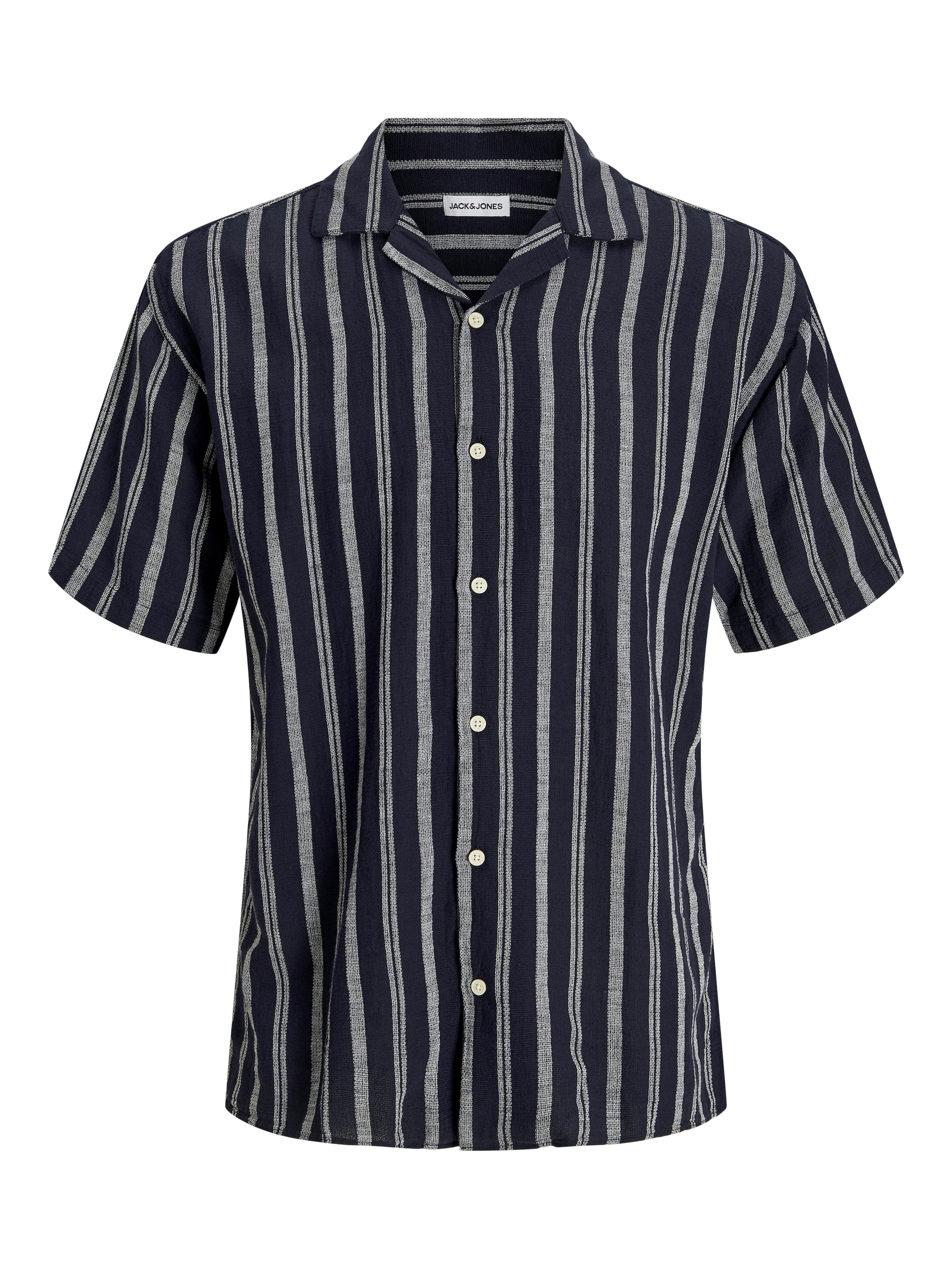 Jack & Jones Kurzarmhemd »JJEENZO STRIPE RESORT SHIRT SS SN«, mit Streifen Muster