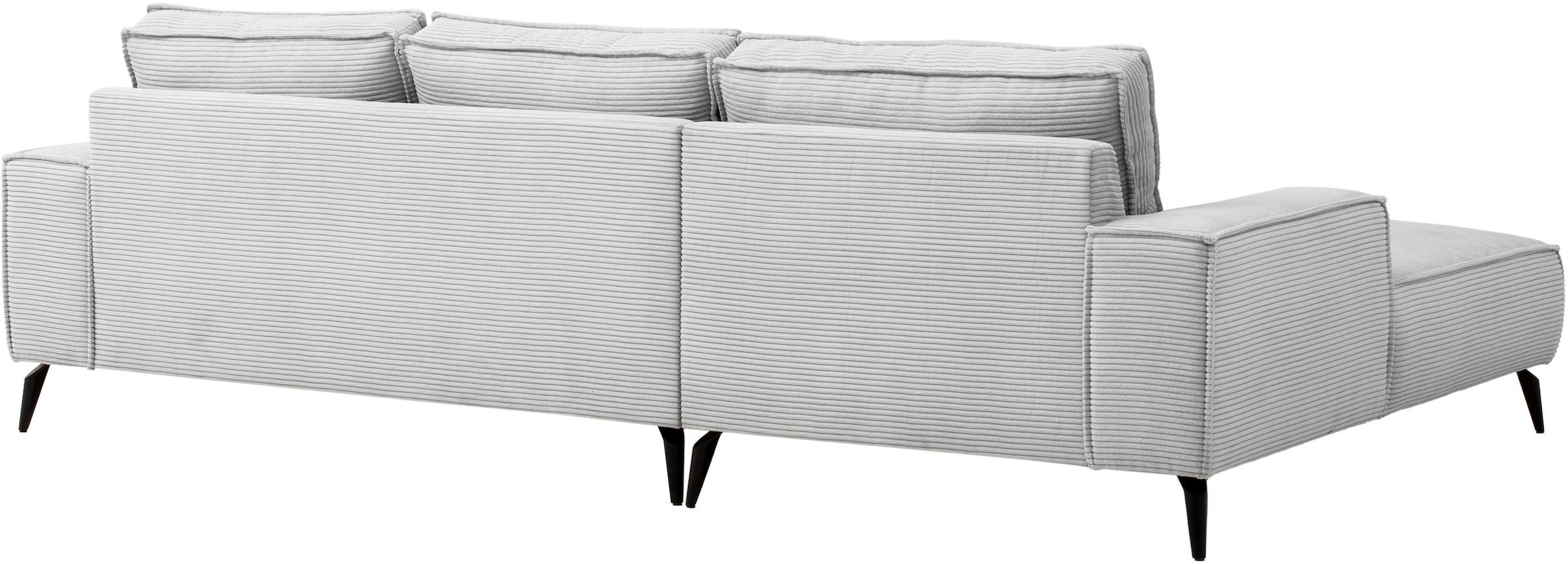 andas Ecksofa »TVINNU, L-Form in Cord, Sofa«, wahlweise Recamiere rechts/links, schwarze Füsse, bequemer Sitzkomfort