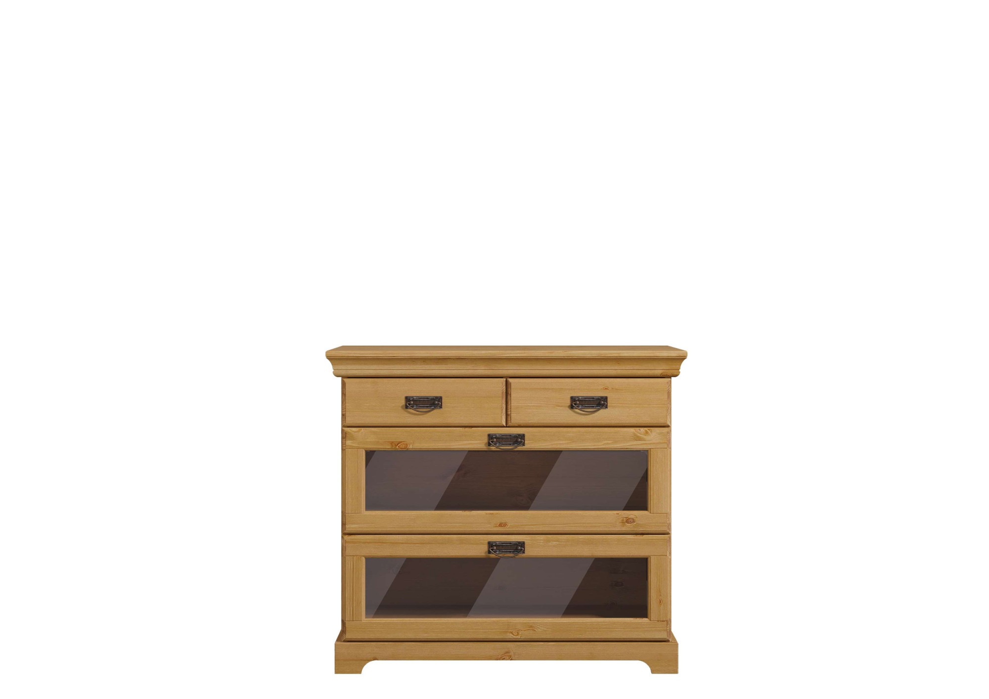 Image of GOODproduct Kommode "Rügen" zertifizietes Massivholz, mit Schubkasten und Glaseinsatz