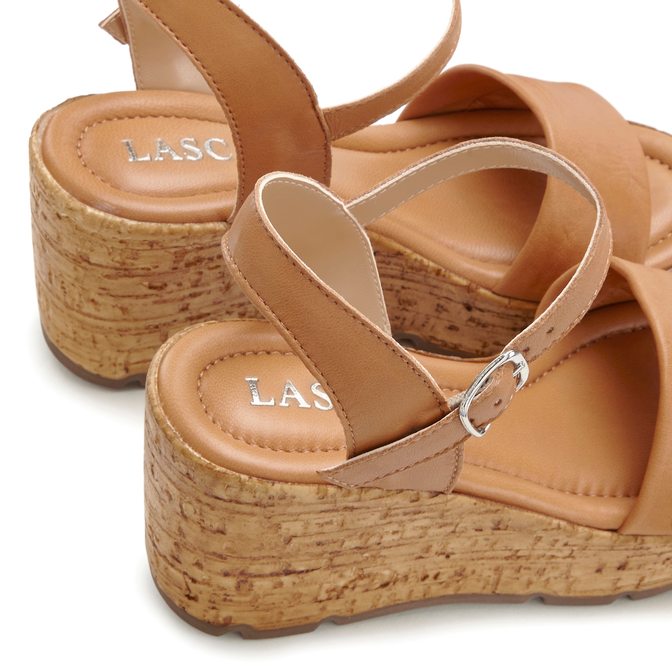 LASCANA Sandales »Sommerschuh, offener Schuh, Sandale, Keilsandalette,«  NEU aus Leder mit Keilabsatz