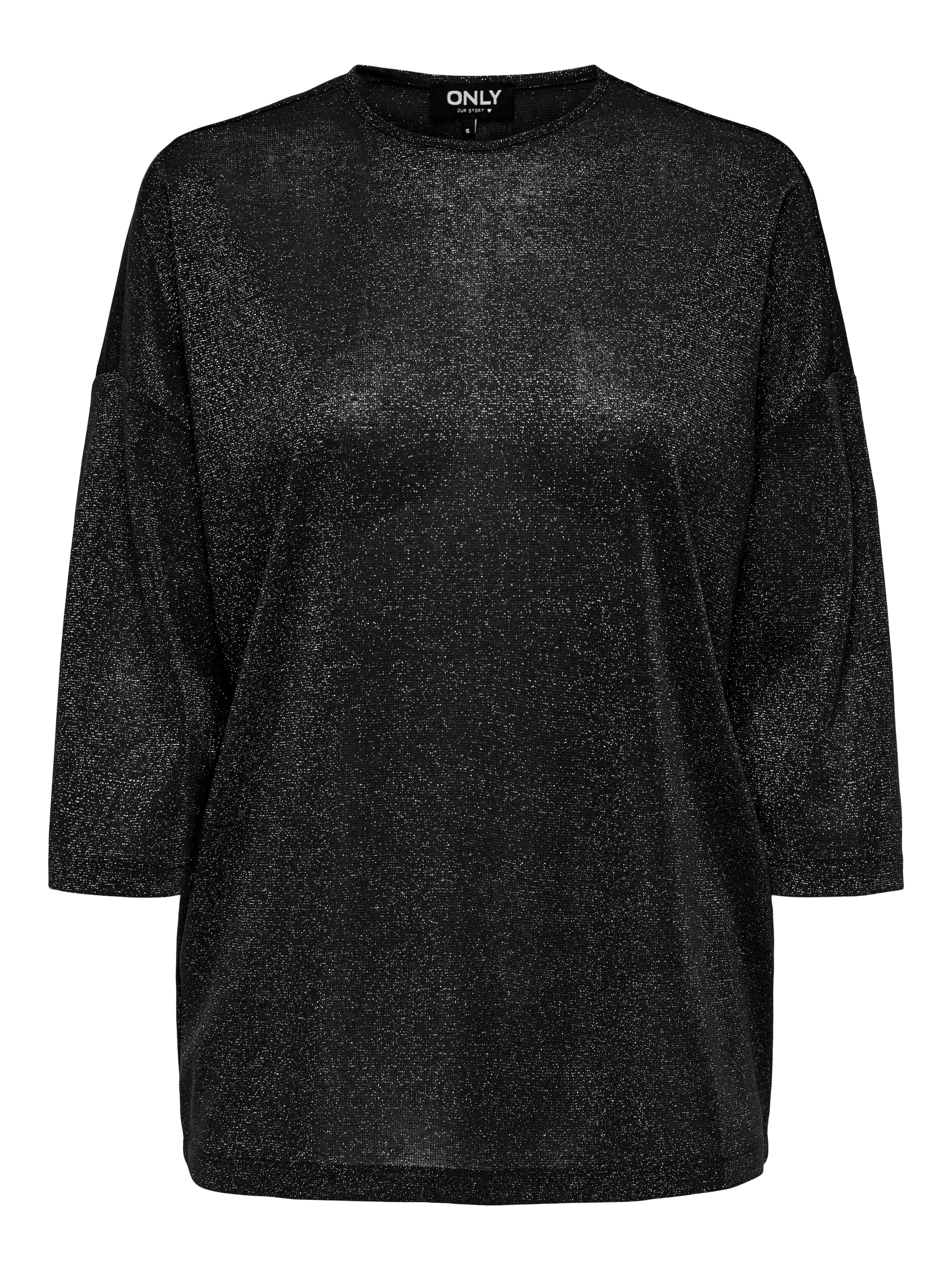 ONLY T-shirt à manches 3/4 »ONLSILVERY GLAMOUR LUREX 3/4 TOP JRS« mit Glitzer-Effekt