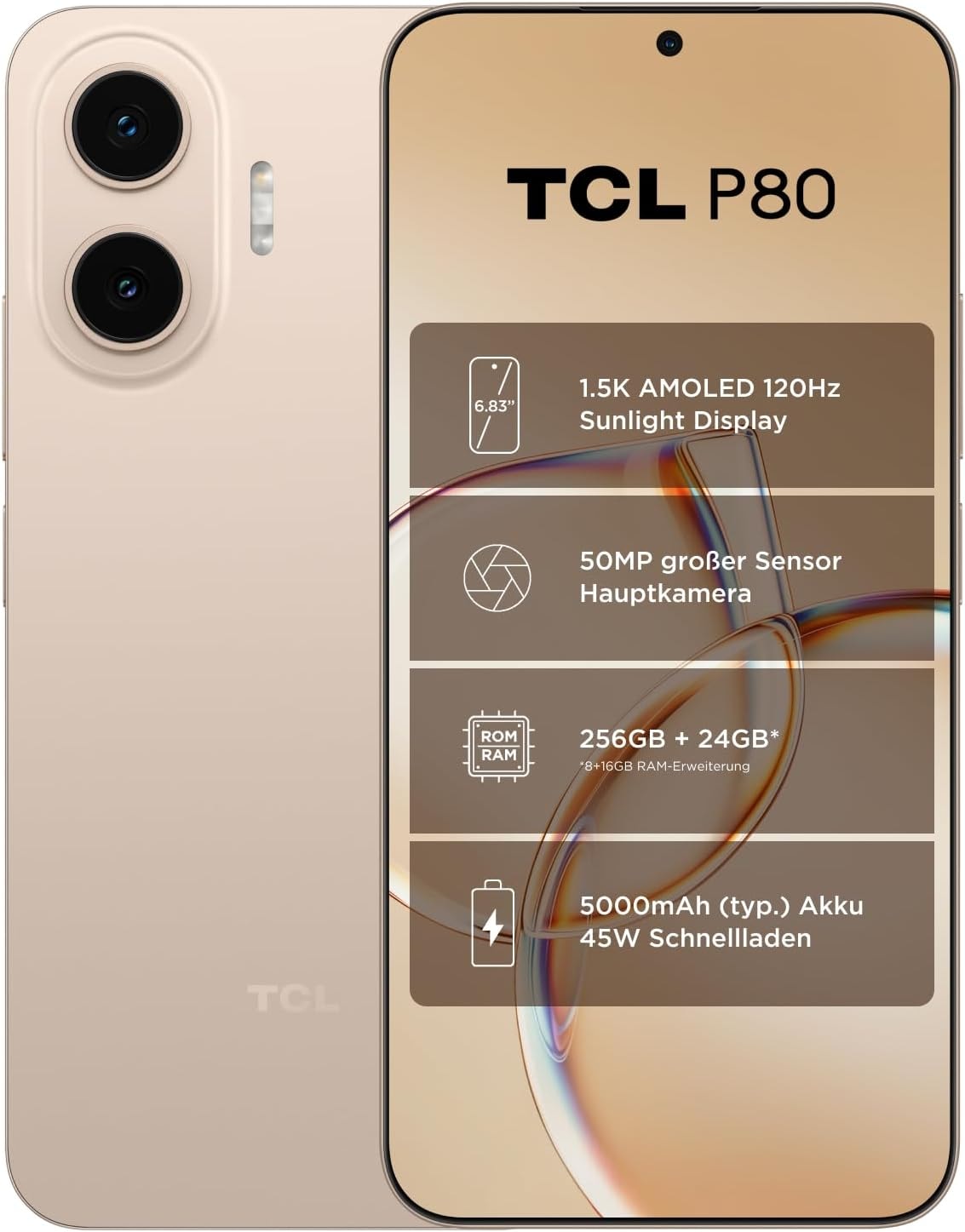 Image of TCL Smartphone "P80" sunlit gold