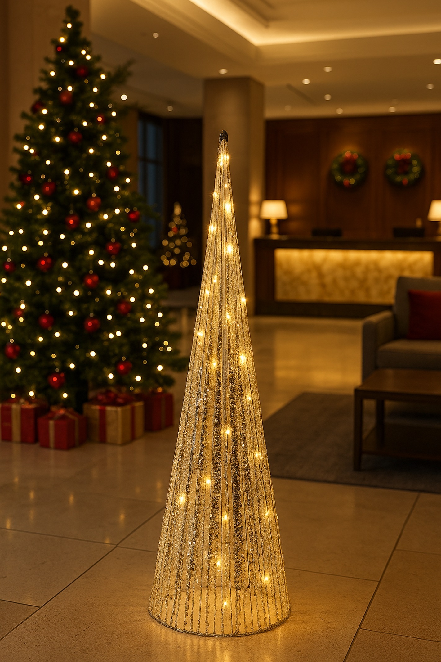 I.GE.A. Figurine décorative LED »LED-Weihnachtspyramide« mit Timer Leuchtpyramide Weihnachtsbaum Tannenbaum Weihnachtsdeko Deko