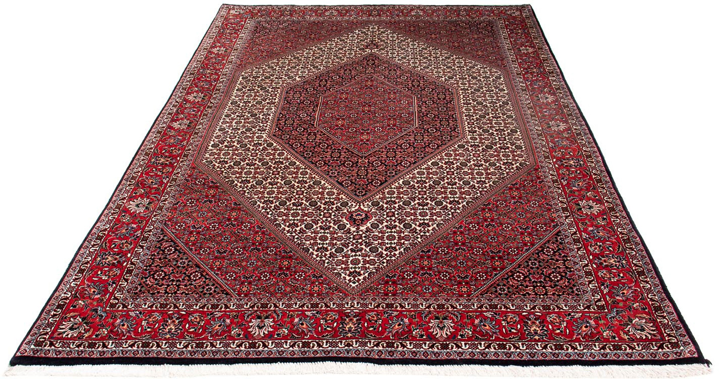 Image of morgenland Orientteppich »Perser - Bidjar - 251 x 171 cm - dunkelrot«, rechteckig, 15 mm Höhe, Wohnzimmer, Handgeknüpft, Einzelstück mit Zertifikat bei Ackermann Versand Schweiz