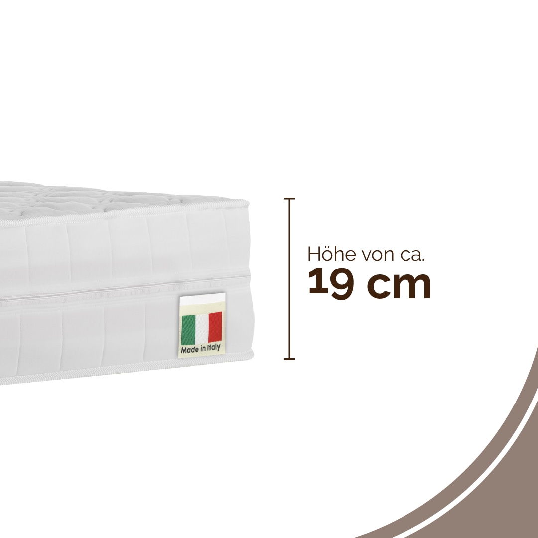 DI QUATTRO Matelas mousse confort »Airy Form 19« 19 cm hoch Raumgewicht: 28 kg/m³ 1 cuis tlg. Matratze mit atmungsaktivem Kern, 90x200 cm und weitere Grössen