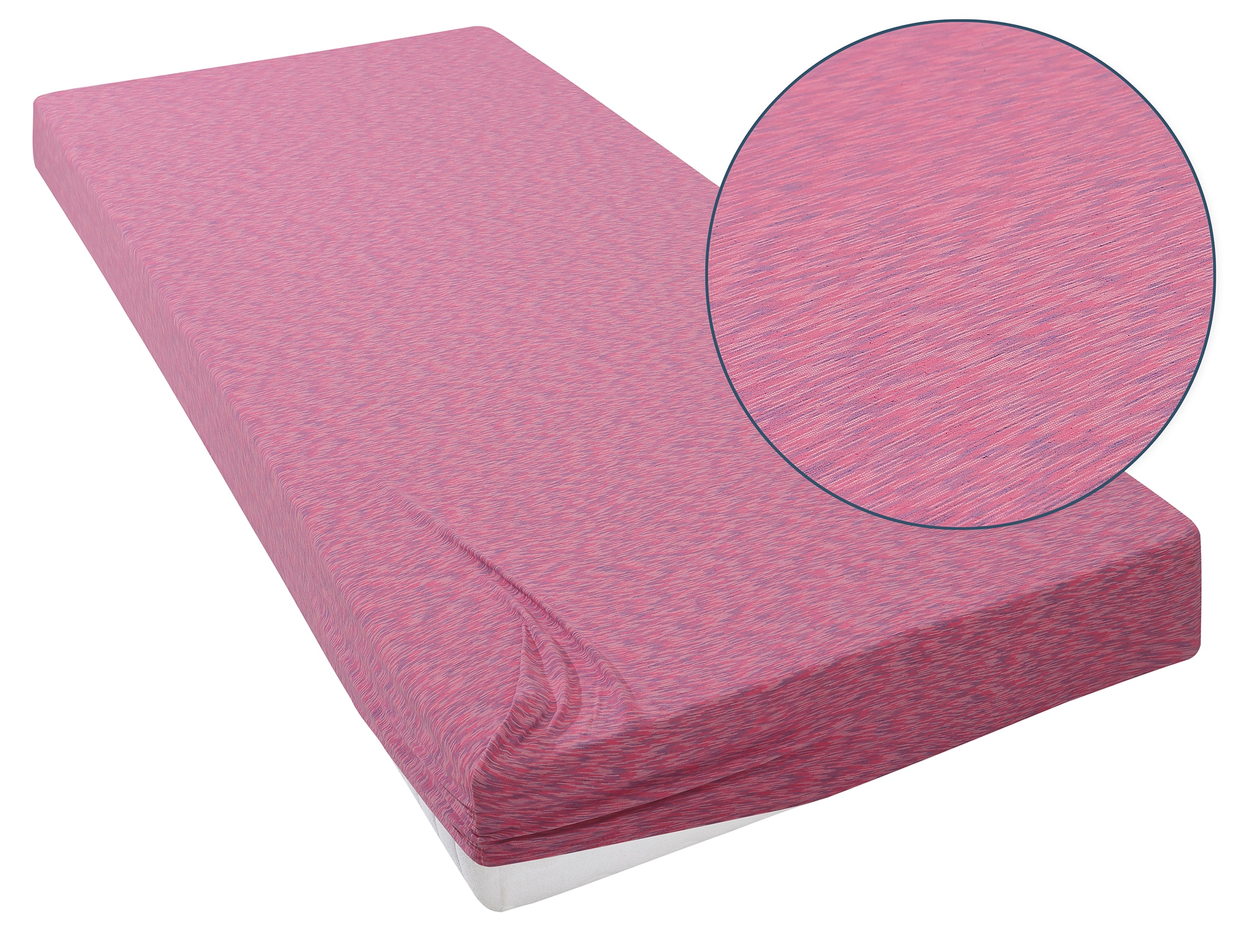 GOODproduct Draps de lit »Strawberry in uni oder bunten Rainbow-Colors« pour matelas jusqu’à 18 cm de hauteur, drap-housse, mélange coton