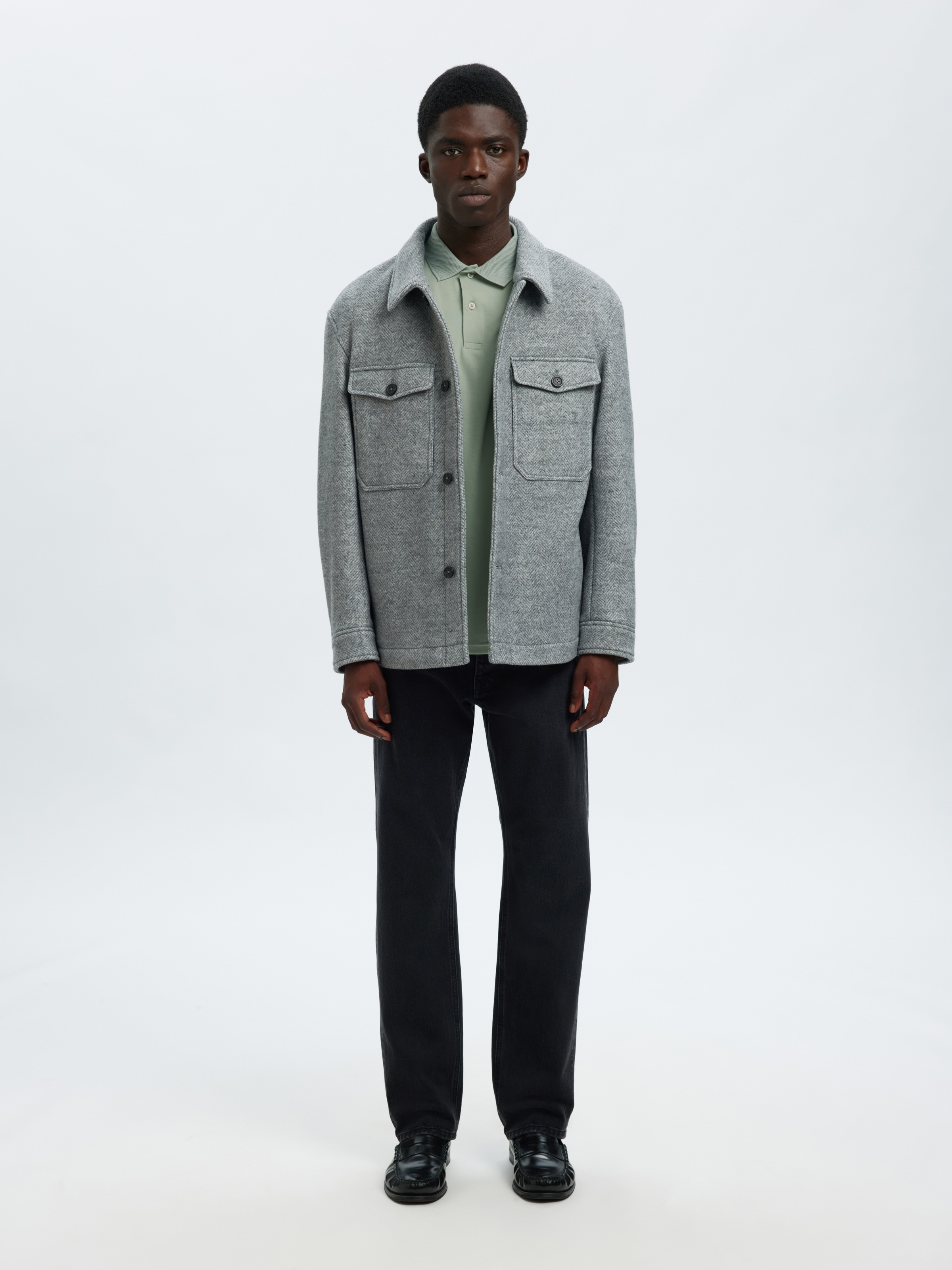 SELECTED Polo »SLHFAVE BUTTON SS POLO NOOS« mélange coton, coupe régulière