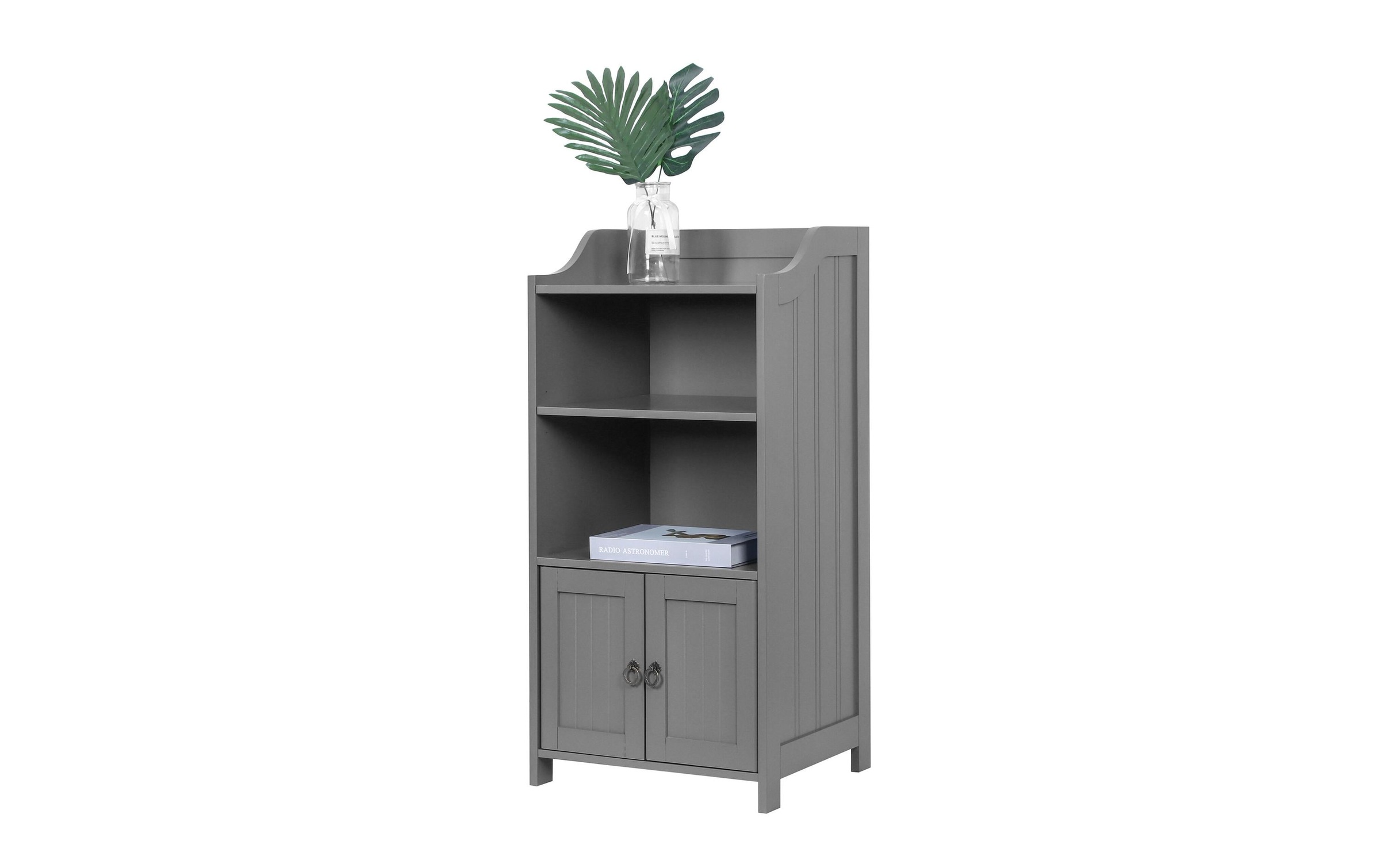 Image of relaxdays Badregal "40.5 x 86 cm" Schmaler Badezimmerschrank mit Ablagen und Türfach