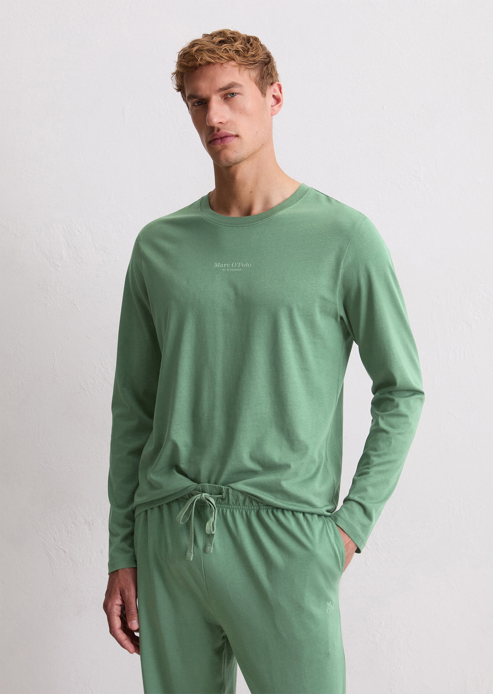 Image of Marc OPolo Longsleeve "Mix & Match Cotton" mit langen Ärmeln, Rundhalsausschnitt, Jersey-Qualität