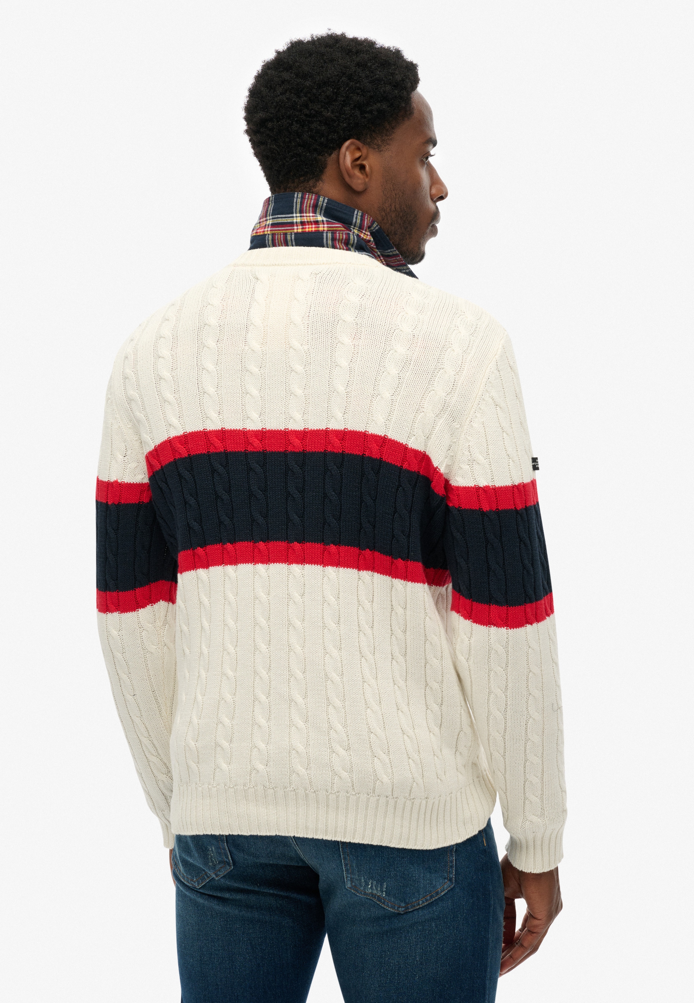 Superdry Strickpullover »Cotton Stripe Cable Jumper«