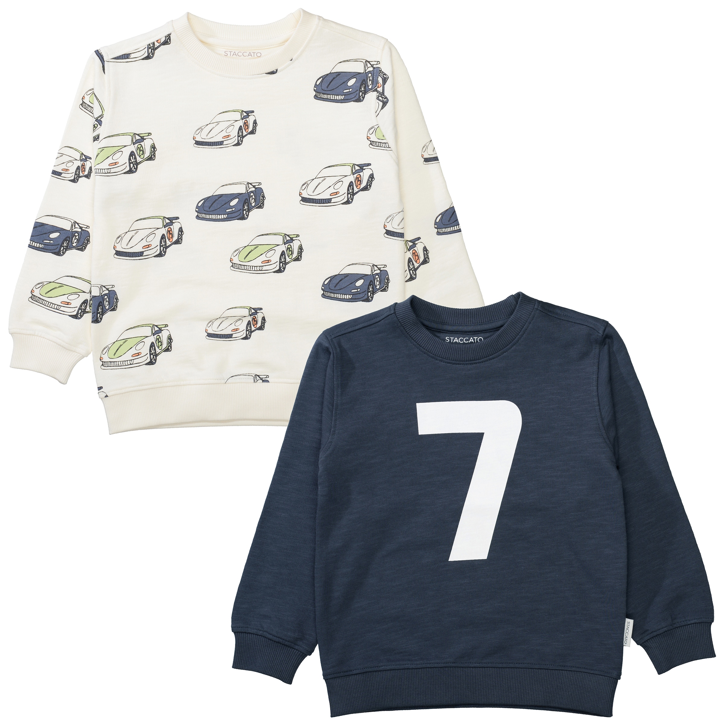 Image of STACCATO Sweatshirt, 2 tlg. 2er Pack, Auto-Motive und Zahlenprint für Boys