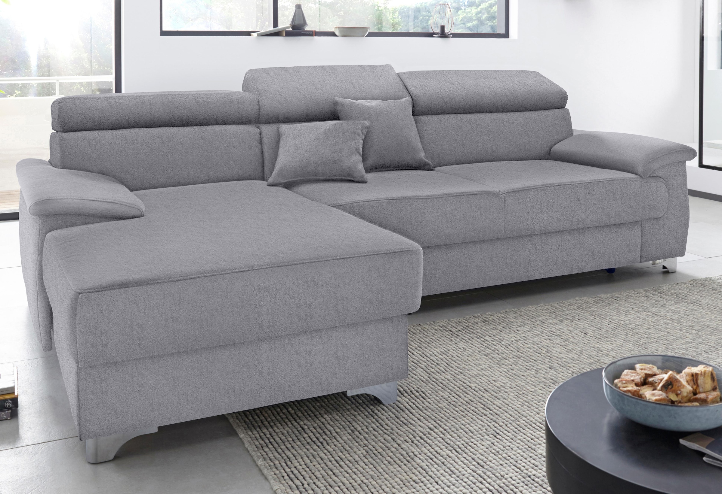 DOMO collection Ecksofa »Mira L-Form«, wahlweise mit Bettfunktion und Bettkasten