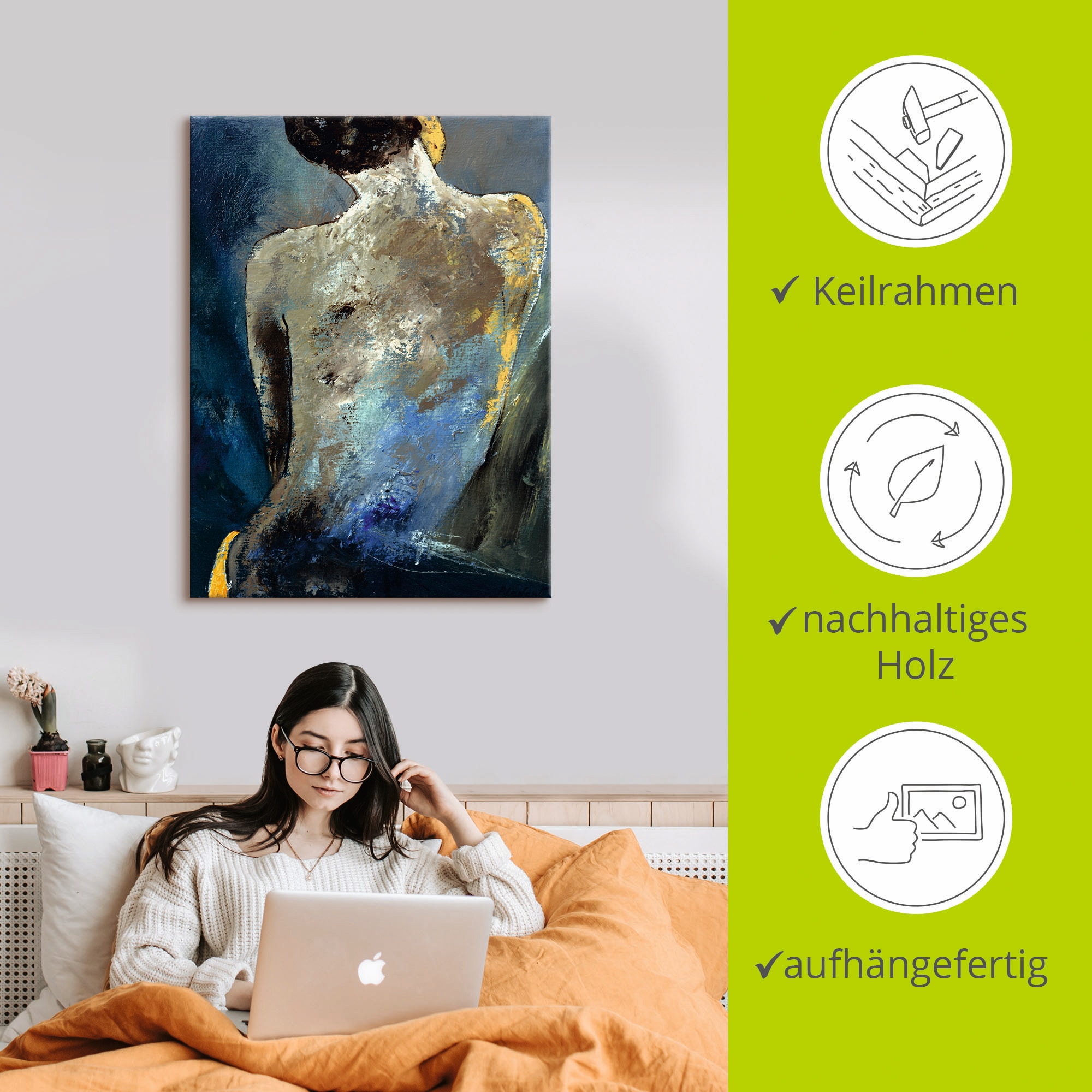 Artland Tableau sur toile »Rücken einer Nackten« 1 cuis tlg. auf Holzrahmen gespannt