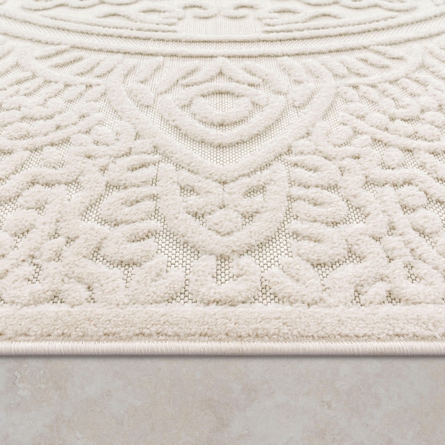 Paco Home Teppich »Cotton 232«, rechteckig, Uni Farben, Hoch-Tief Effekt,  boho, In- und Outdoor geeignet jetzt kaufen
