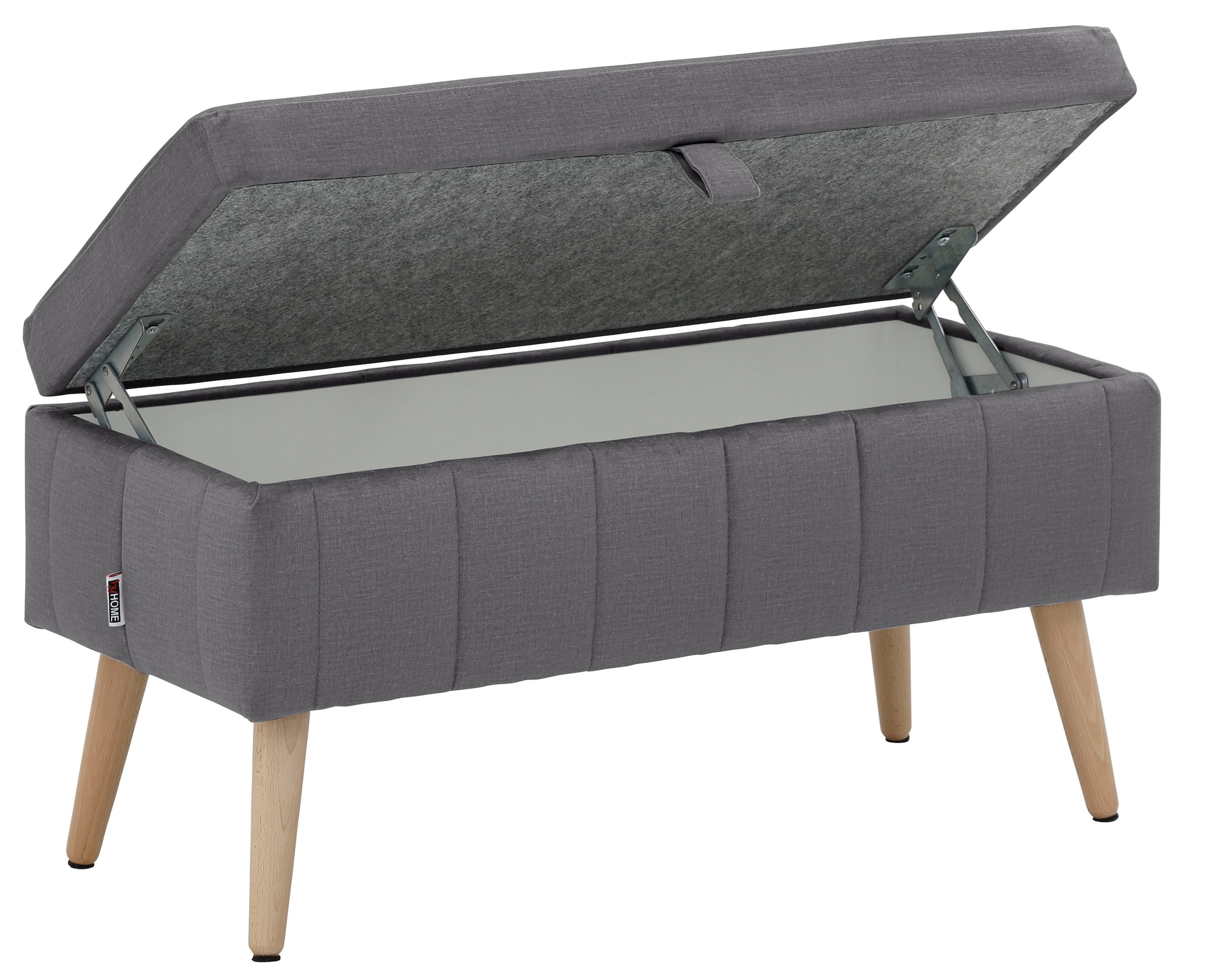 INOSIGN Truhenbank »AMIRA Sitzbank mit Stauraum, Masse B/T/H: 81/36/43 cm«, mit Staufach, in 3 Bezugsqualitäten mit feiner Steppung
