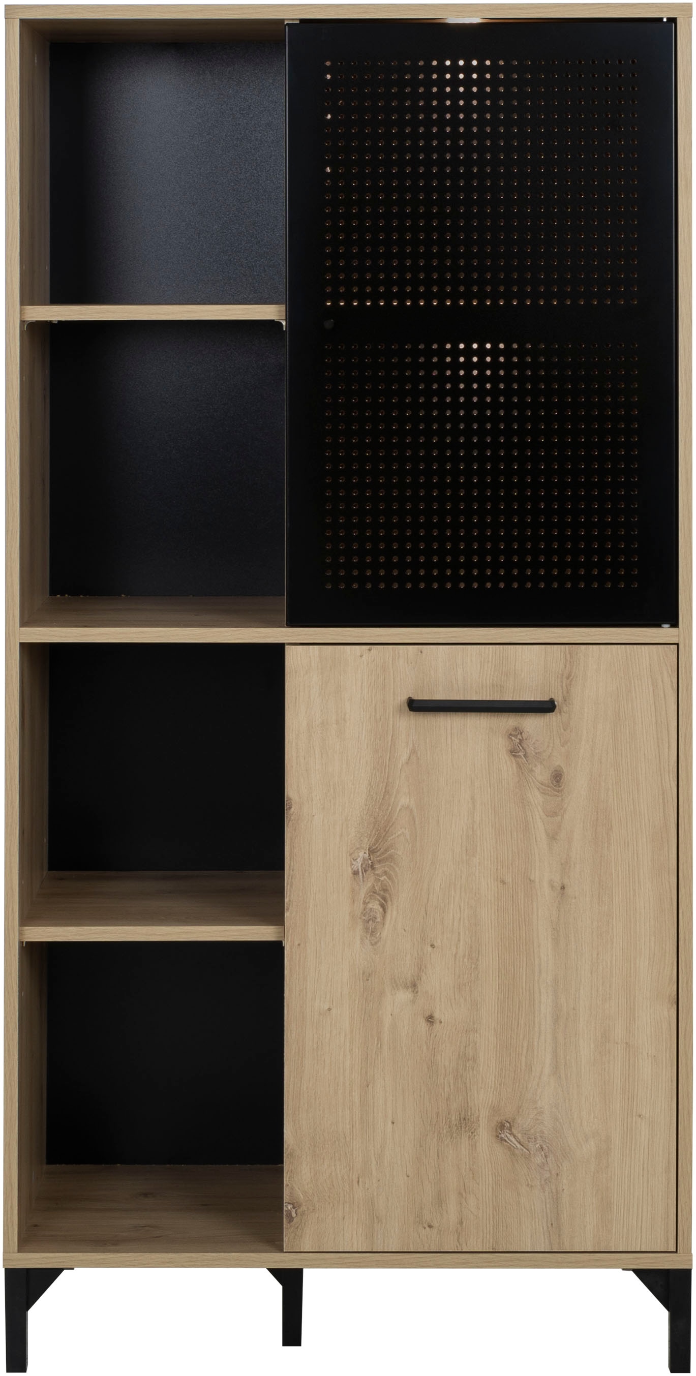 Gami Hochschrank »CRAFT« Hochchrank mit 2 Türen und 4 offenen Fächern