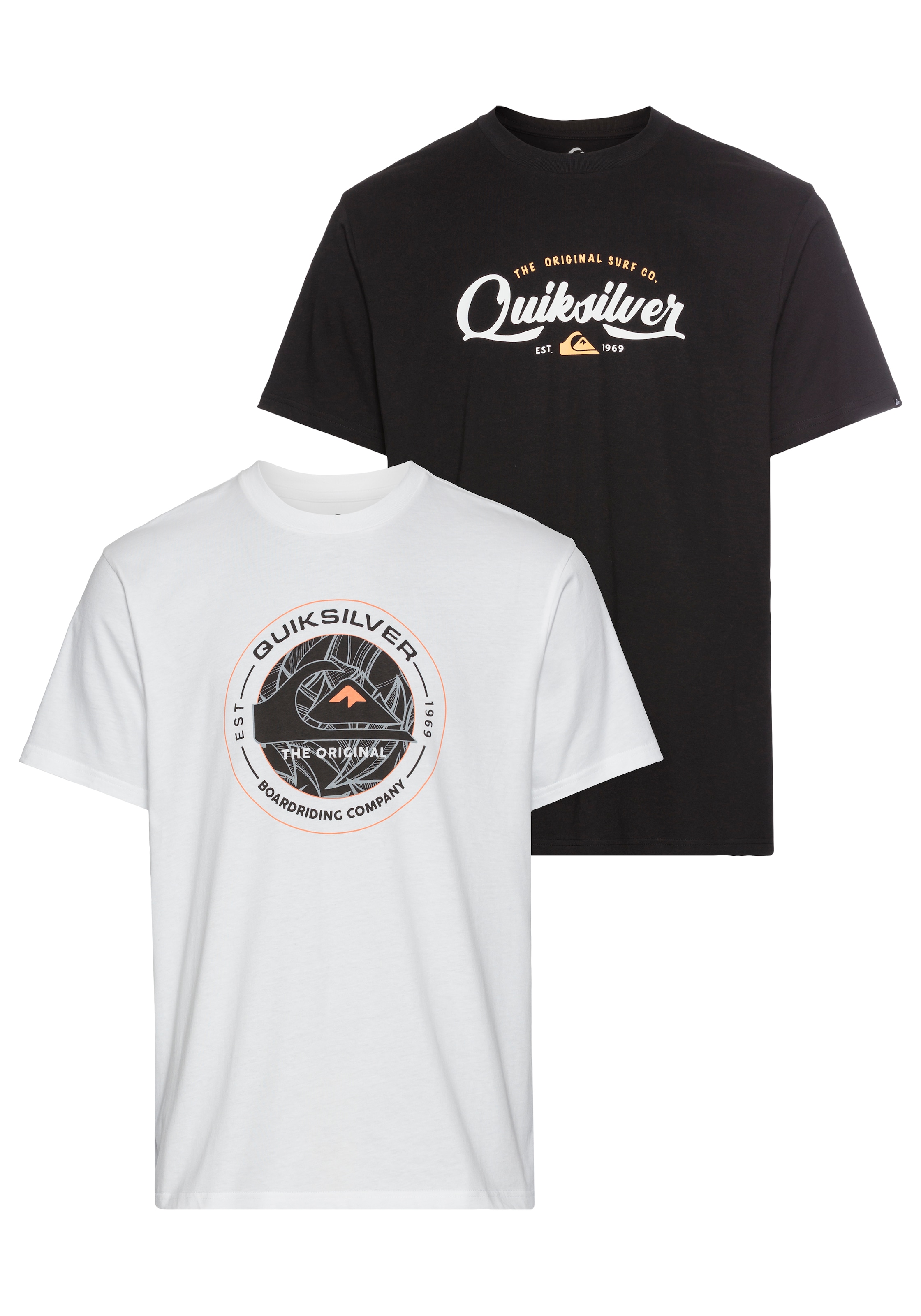 Quiksilver T-Shirt »FLYING DISC UNDERTO SHORT SLEEVE PACK YM«, Doppelpack T-Shirt mit Print