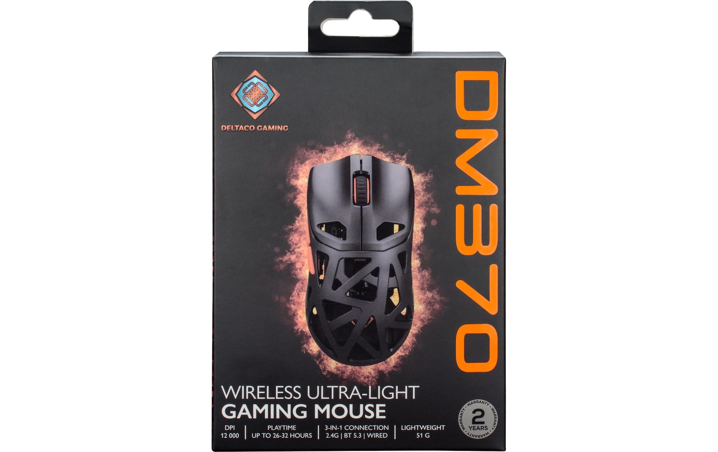 DELTACO Gaming-Maus »GAM-188 DM370, 12000 dpi, Black« Wireless Mouse