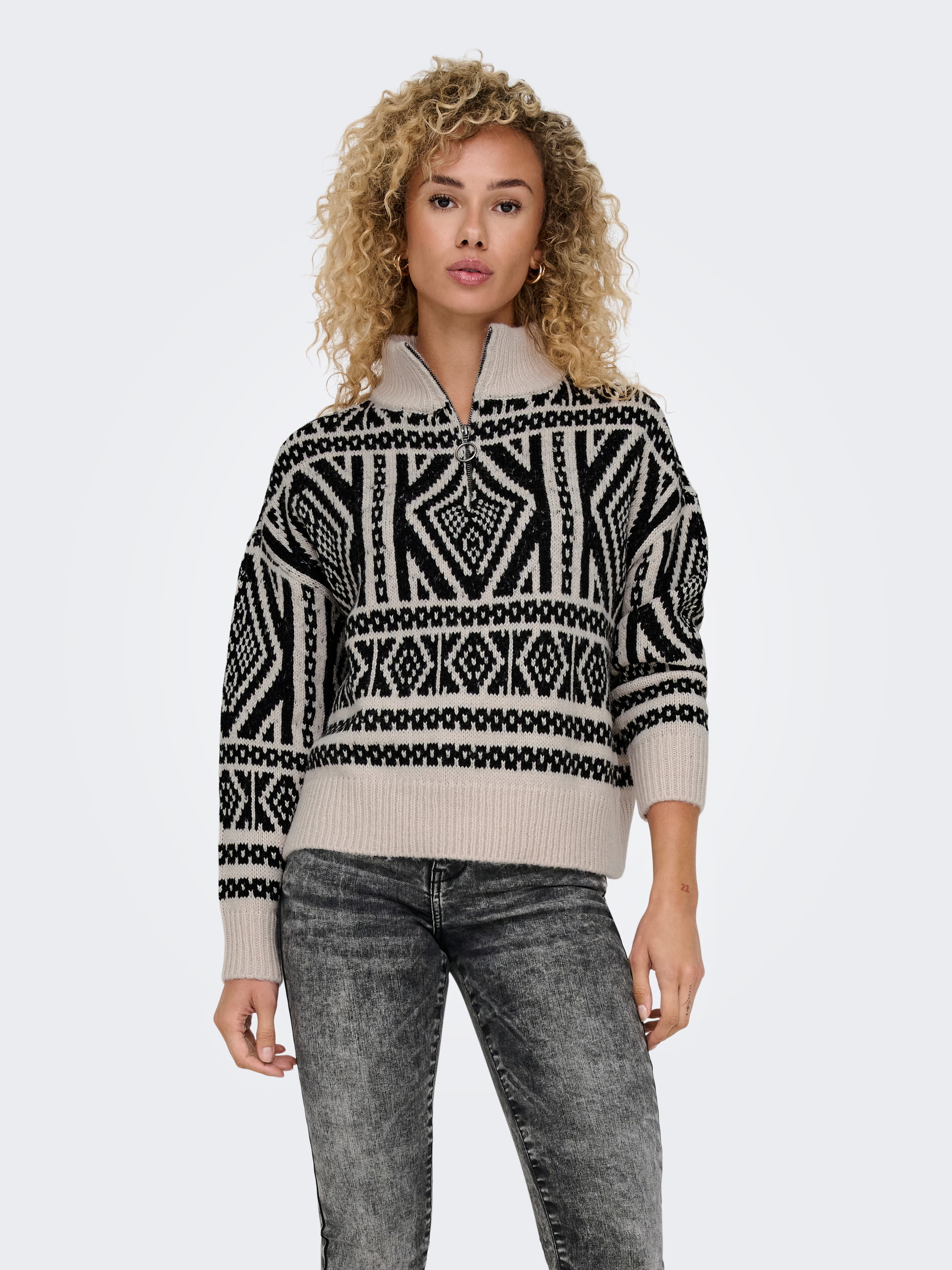 Strickpullover »ONLFELICIA LS ZIP PULLOVER NCA KNT«