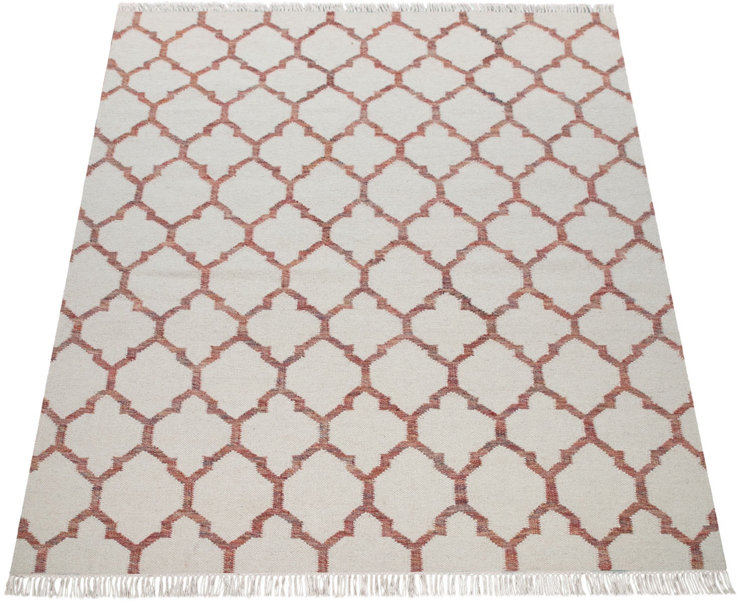 Image of Paco Home Wollteppich »Kenitra 503«, rechteckig, 8 mm Höhe, Handweb Teppich, Flachgewebe, reine Wolle, handgewebt, mit Fransen, ideal im Wohnzimmer & Schlafzimmer bei Ackermann Versand Schweiz