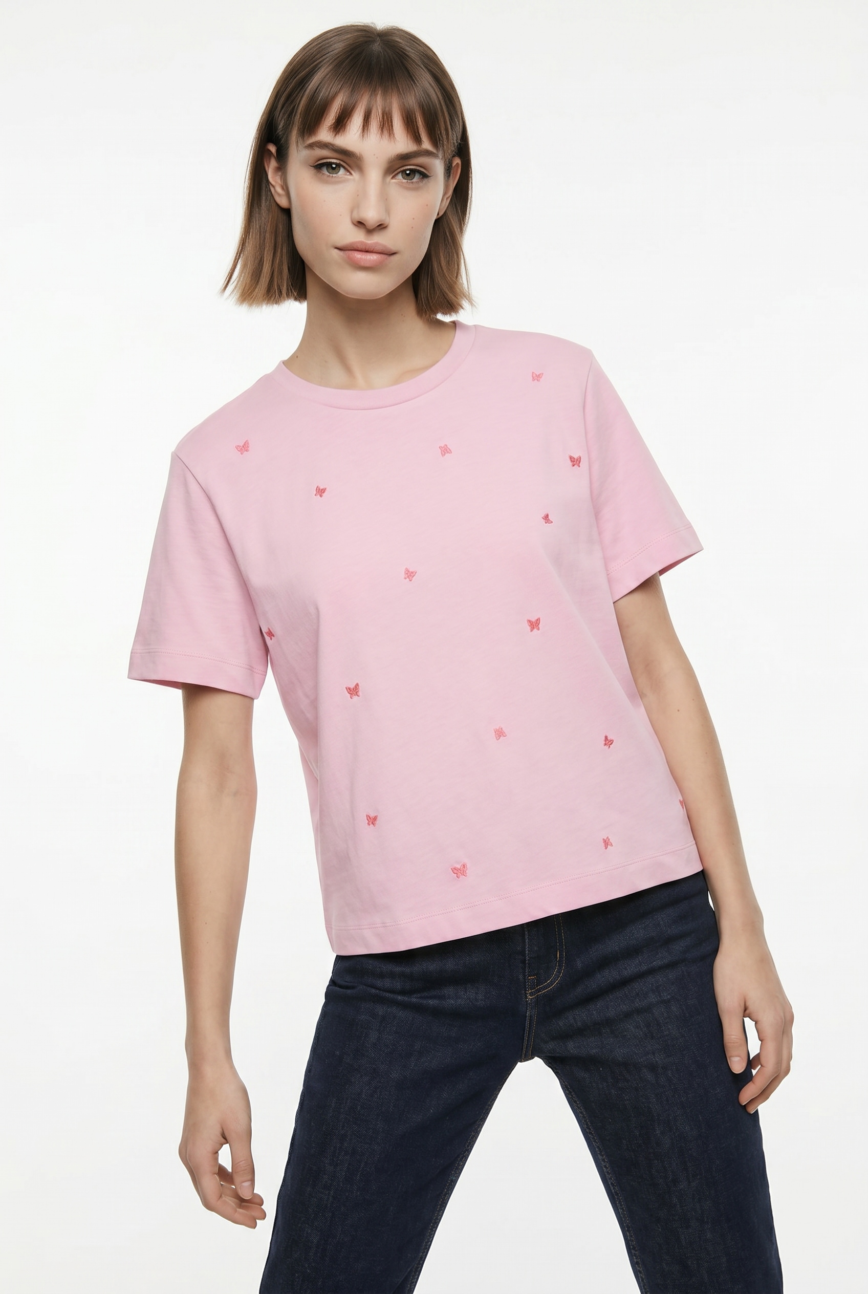 Image of Vero Moda T-Shirt "VMSOLA METTE SS TOP BOX JRS" Baumwolle