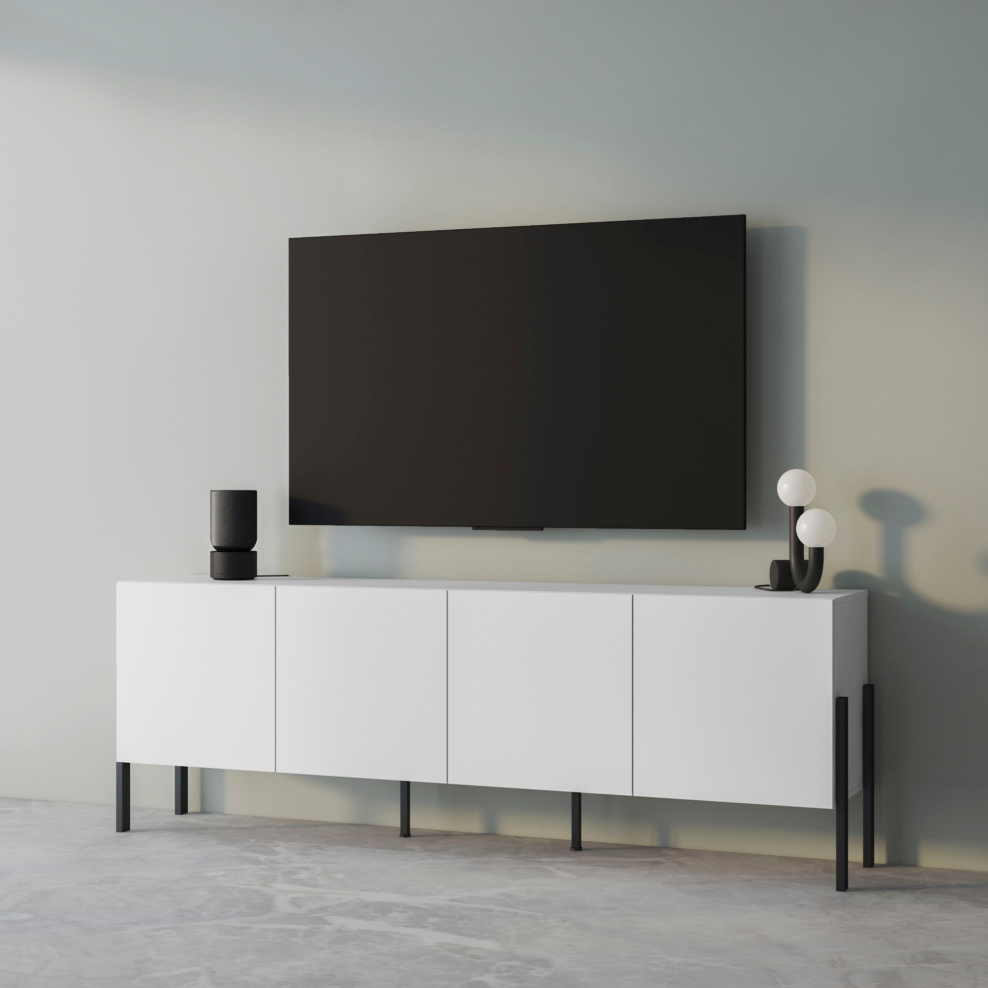 Image of GOODproduct Kommode "Jukon,Breite 200 cm, moderne grifflose Kommode,4 Türen" Sideboard, Anrichte viel Stauraum, push-to-open-Funktion