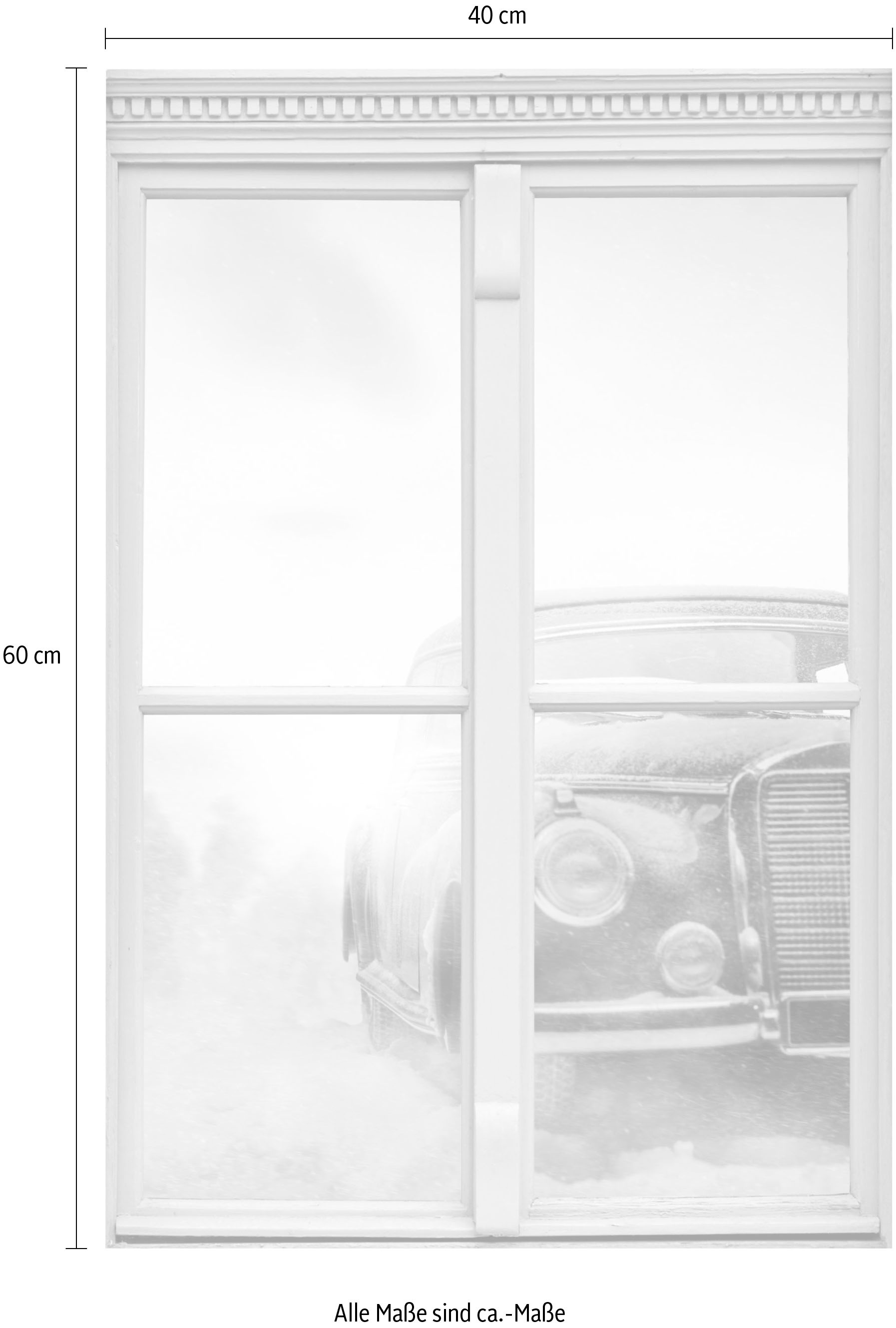 queence Wandsticker »Auto«, Wandsticker, Wandbild, selbstklebend, 3D, Fenster