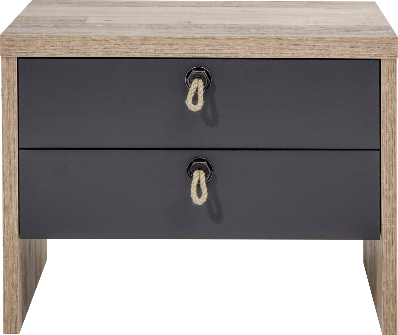 Image of Begabino Nachttisch »Merlin«, mit Seilgriffen, im modernen Dekor Old Style hell bei Ackermann Versand Schweiz