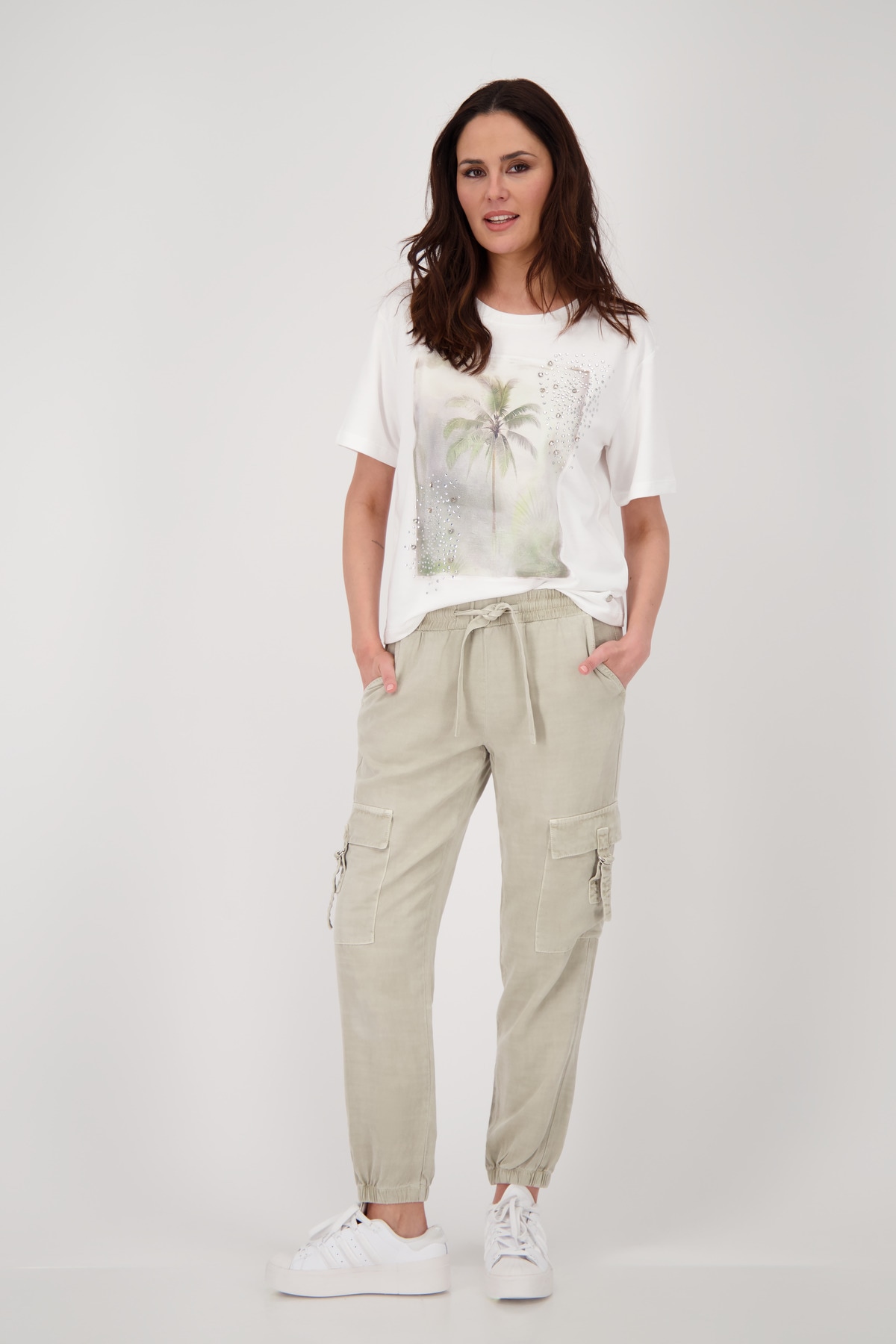 Monari T-Shirt »Shirt Palme«, Mit Rundhalsausschnitt
