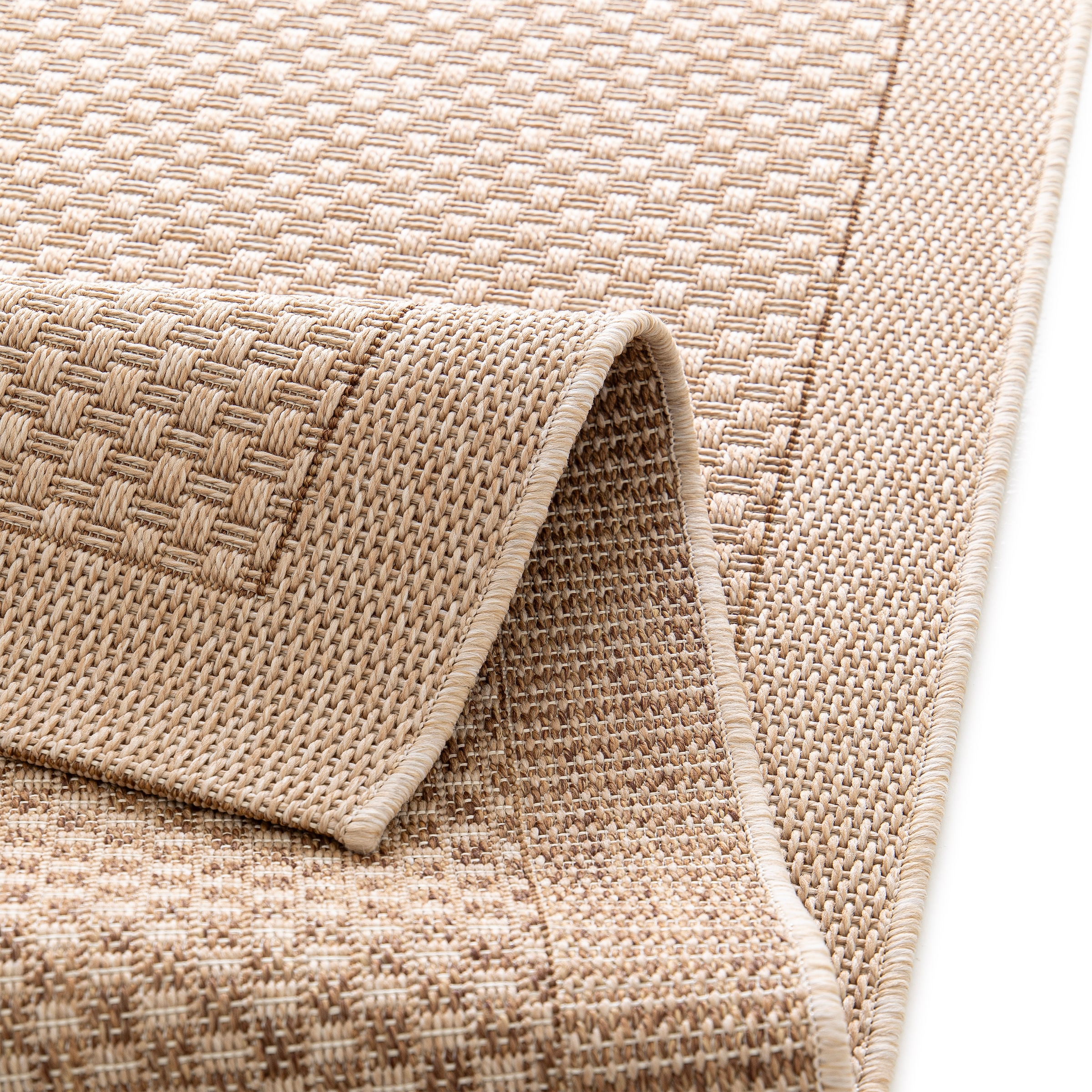 GOODproduct Teppich »Arona, Sisal-Optik mit Bordüre, auch für Balkon und Terrasse« rechteckig 7 mm Höhe In- und Outdoor geeignet, Wetterfest & UV-beständig