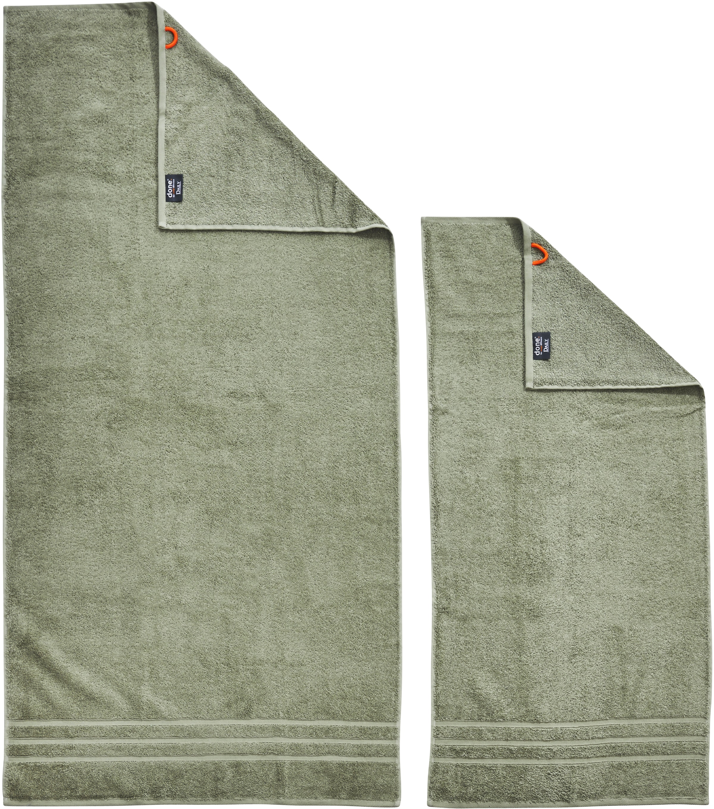 done.® Handtuch Set »Daily Uni«, (Set, 6 St., 4 Handtücher (50x100 cm)-2 Duschtücher (70x140 cm), saugfähiges Walkfrottier, in verschiedenen Set Varianten erhältlich
