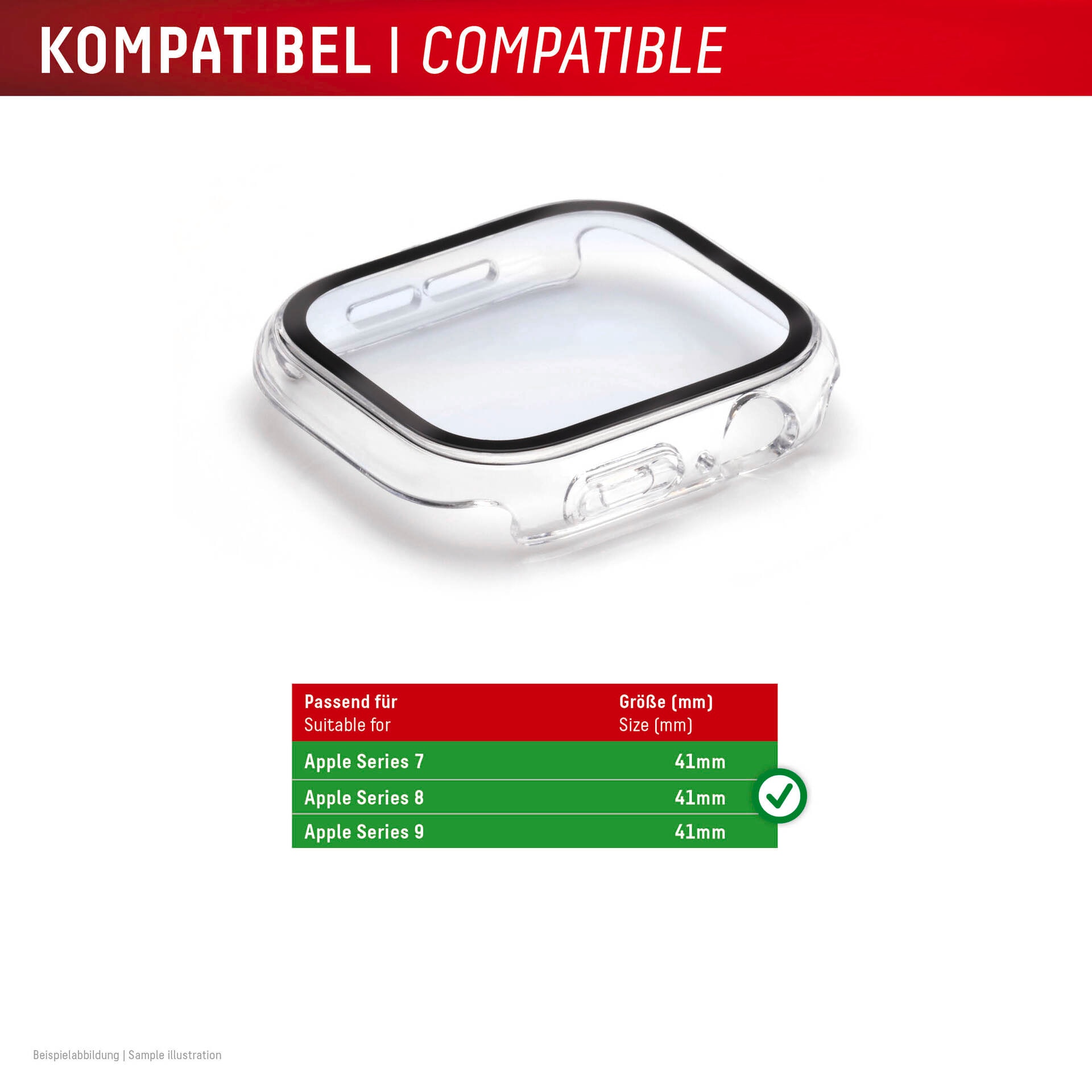 Displex Displayschutzglas »Smartwatch Glass All-In-One Protector Full Body«, für Apple Watch Series 7 41 mm-Apple Watch Series 8 41 mm-Apple Watch Series 9 41 mm, Displayschutzfolie, Schutzfolie, Bildschirmschutz, kratz- & stossfest