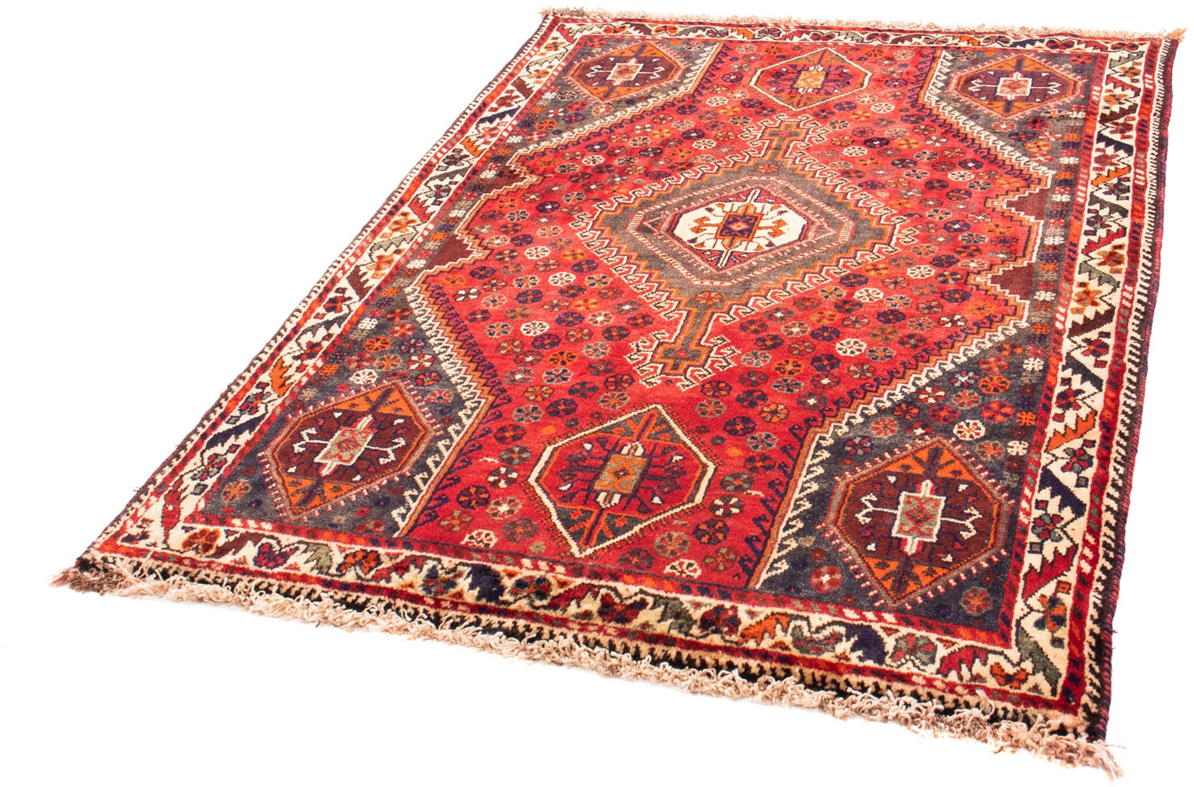 Image of morgenland Orientteppich »Perser - Nomadic - 159 x 120 cm - dunkelrot«, rechteckig, 10 mm Höhe, Wohnzimmer, Handgeknüpft, Einzelstück mit Zertifikat bei Ackermann Versand Schweiz