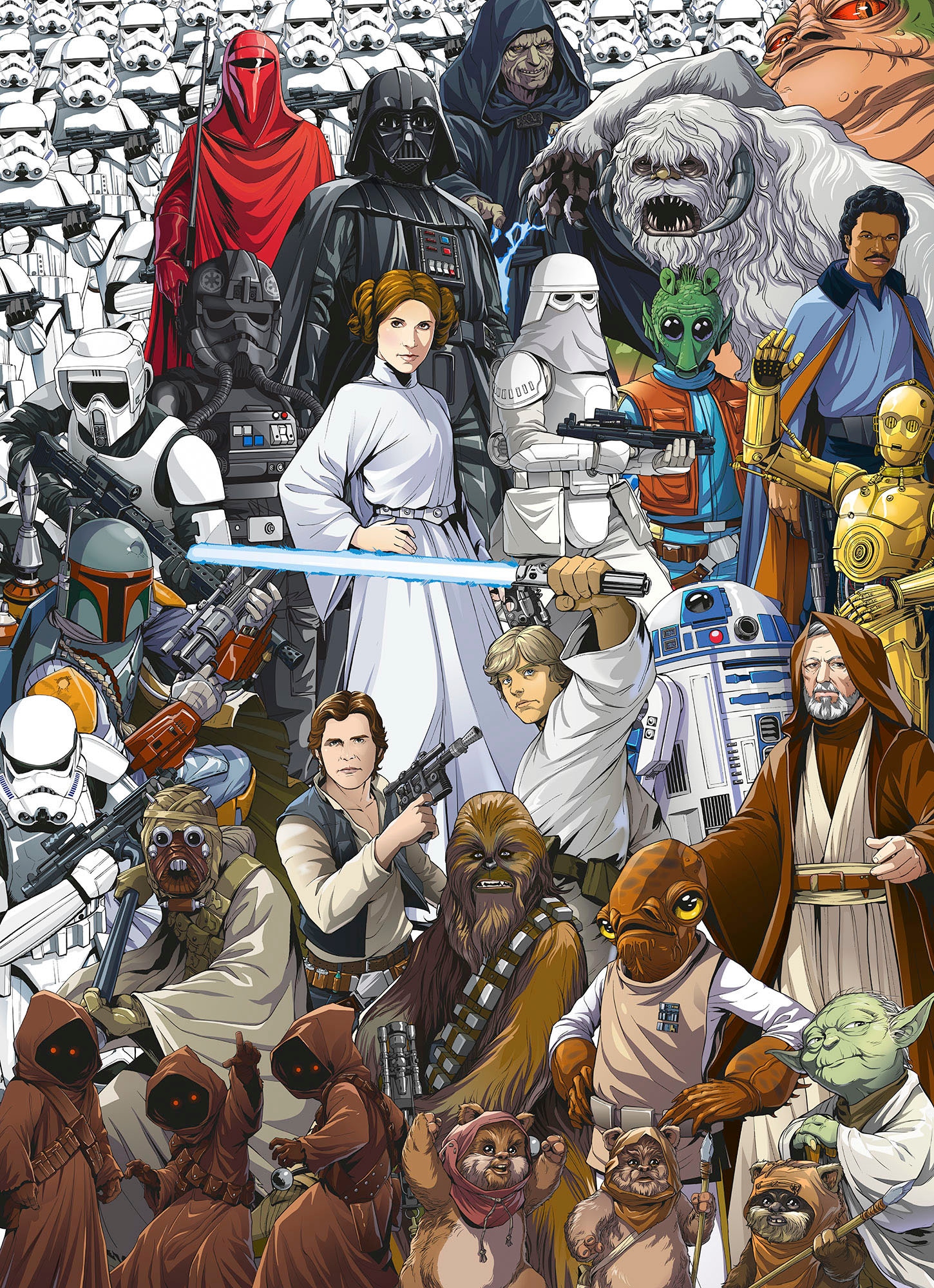 Komar Fototapete »STAR WARS Classic Cartoon Collage - Grösse 184 x 254 cm«, bedruckt, Kinderzimmer
