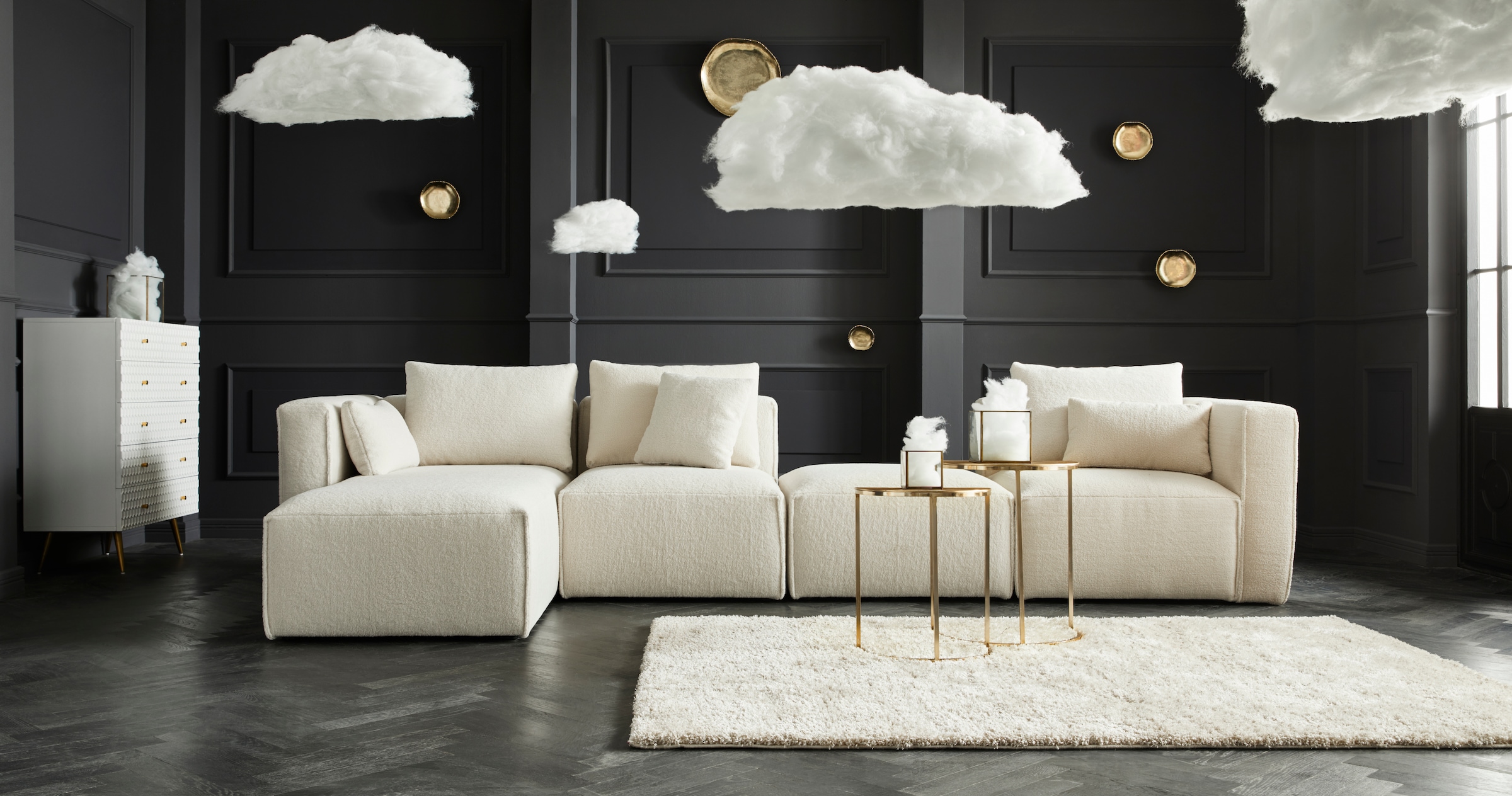 Guido Maria Kretschmer Home&Living Sofa-Eckelement »Comfine«, Modul-Ecke zur indiviuellen Zusammenstellung, in 3 Bezugsvarianten