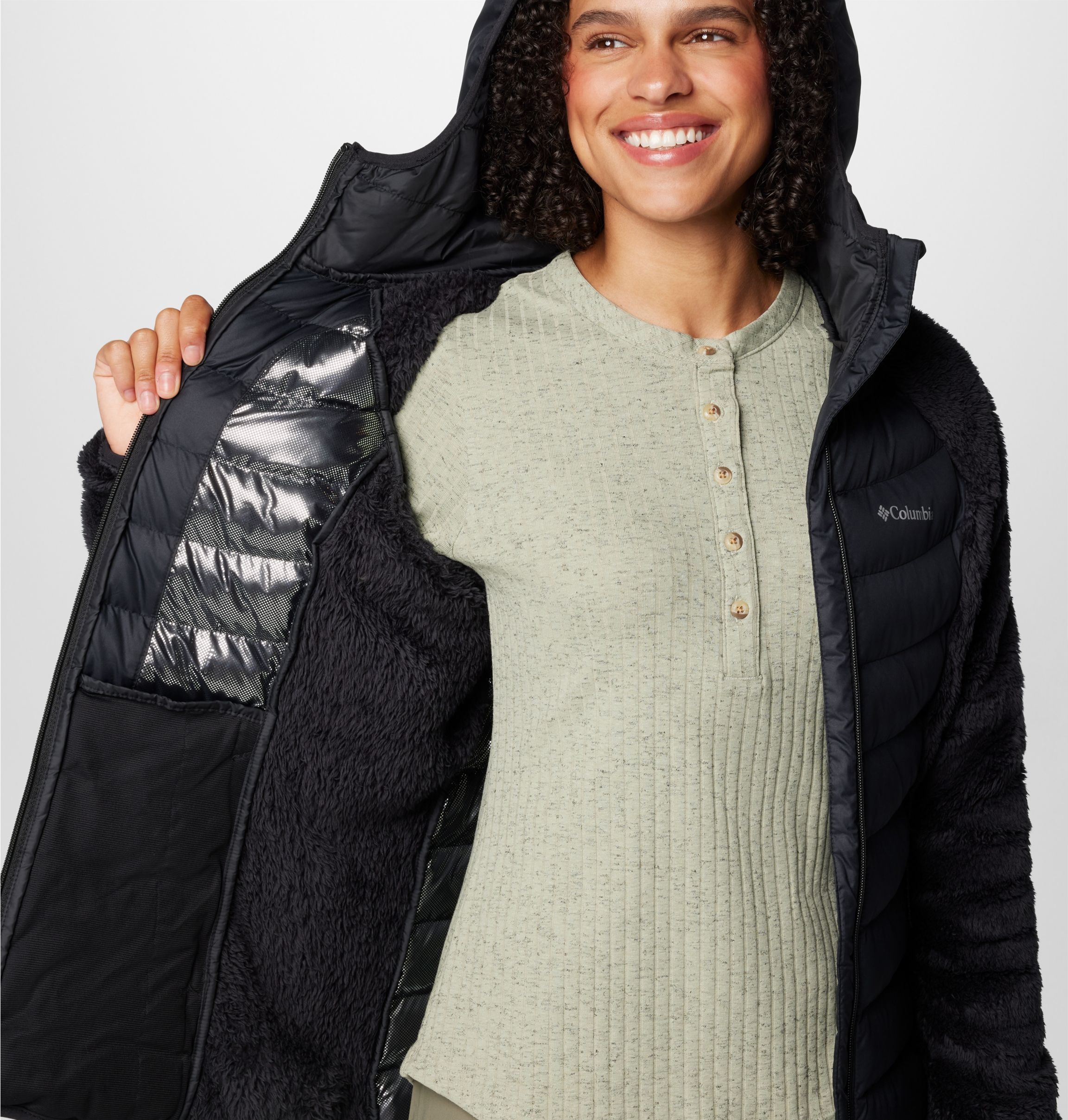 Columbia Hybridjacke »Powder Lite™ II Sherpa Hybrid Jacket« mit Kapuze