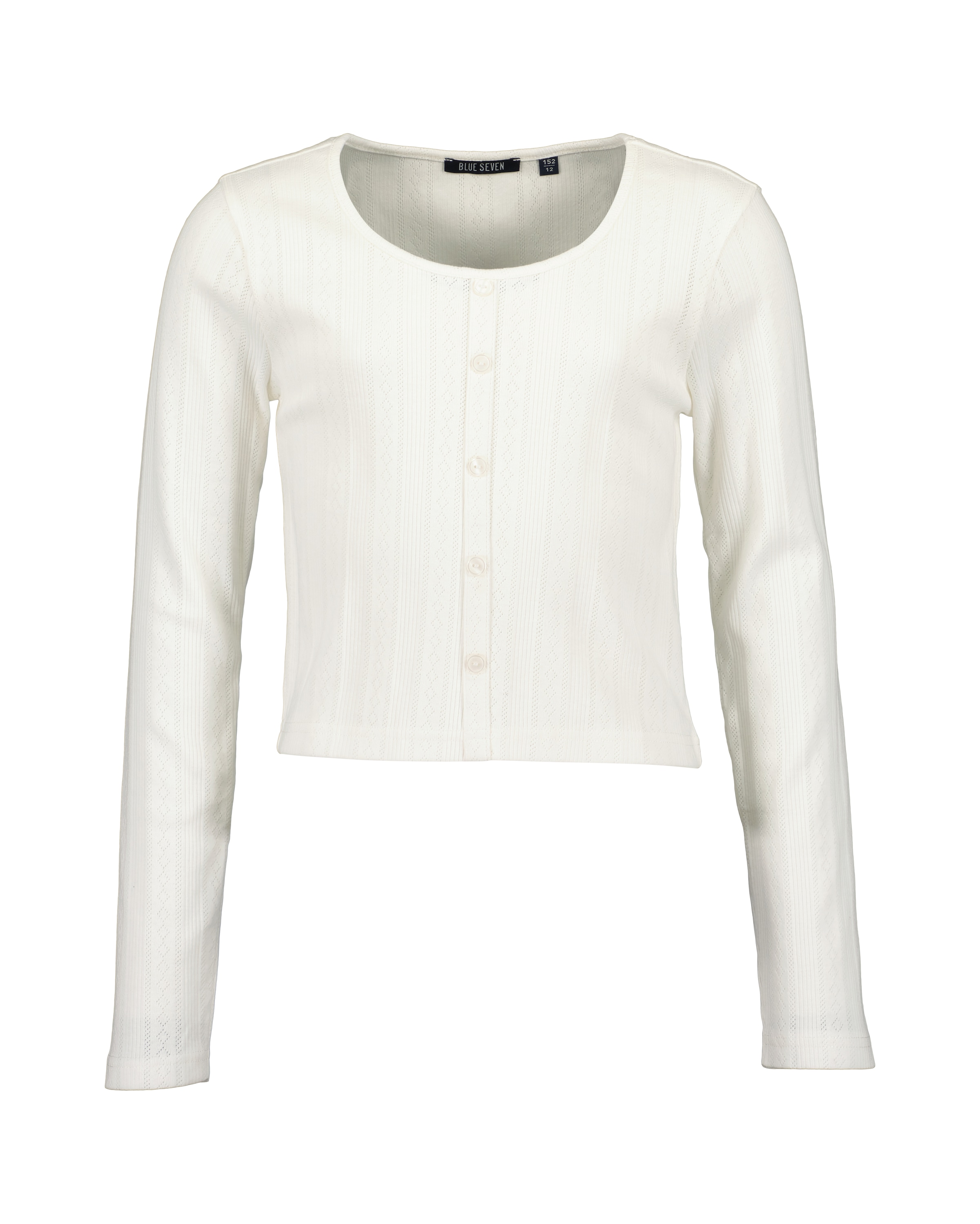 Image of Blue Seven Langarmshirt im leichten Sommer-Jacquard und mit Deko-Knopfleiste