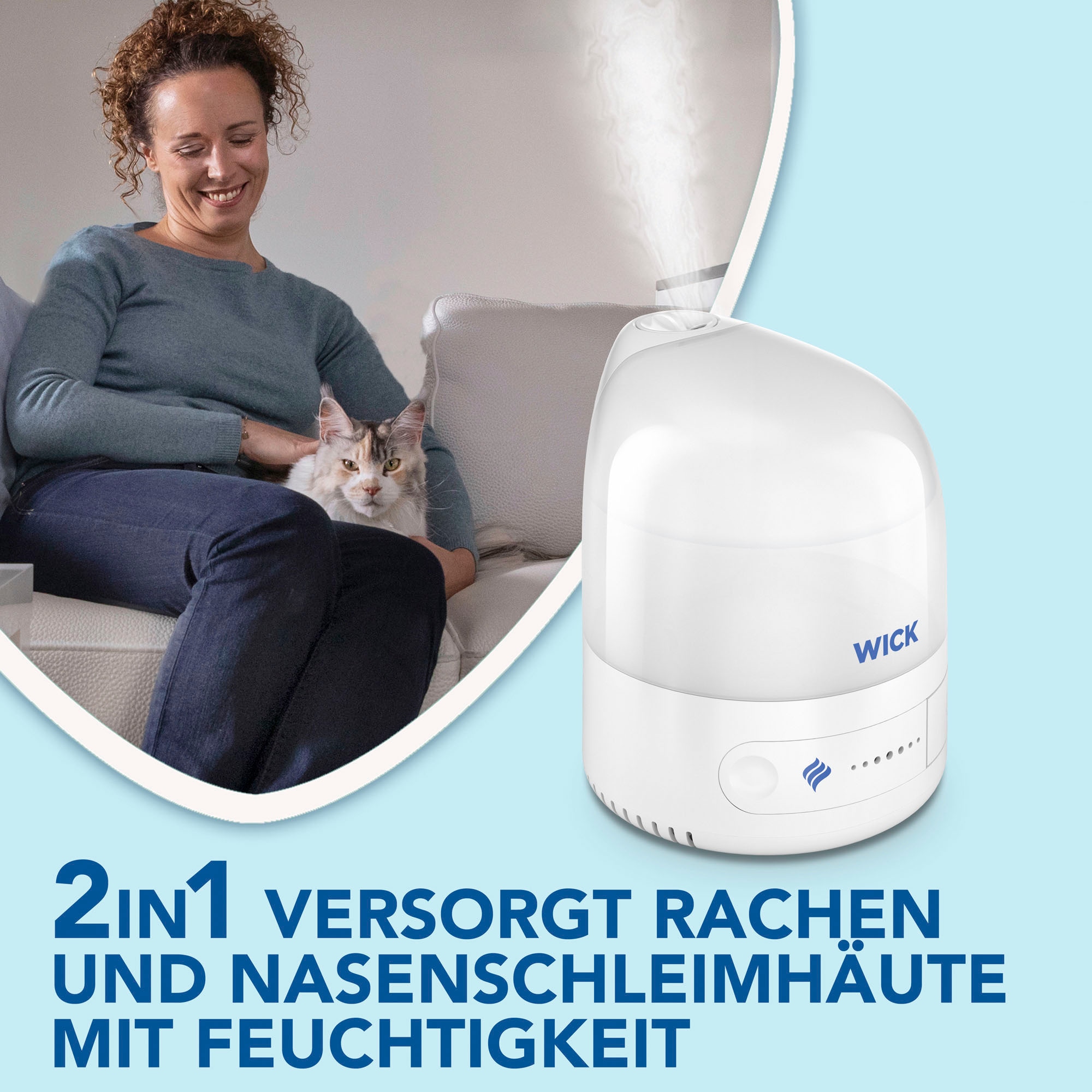 WICK Luftbefeuchter »Persönlicher Kaltluft-Ultraschall-Luftbefeuchter - WUL510«, 7 l Wassertank, UNSER KLEINSTER LUFTBEFEUCHTER: Kompakt, intuitiv, einfach zu bedienen