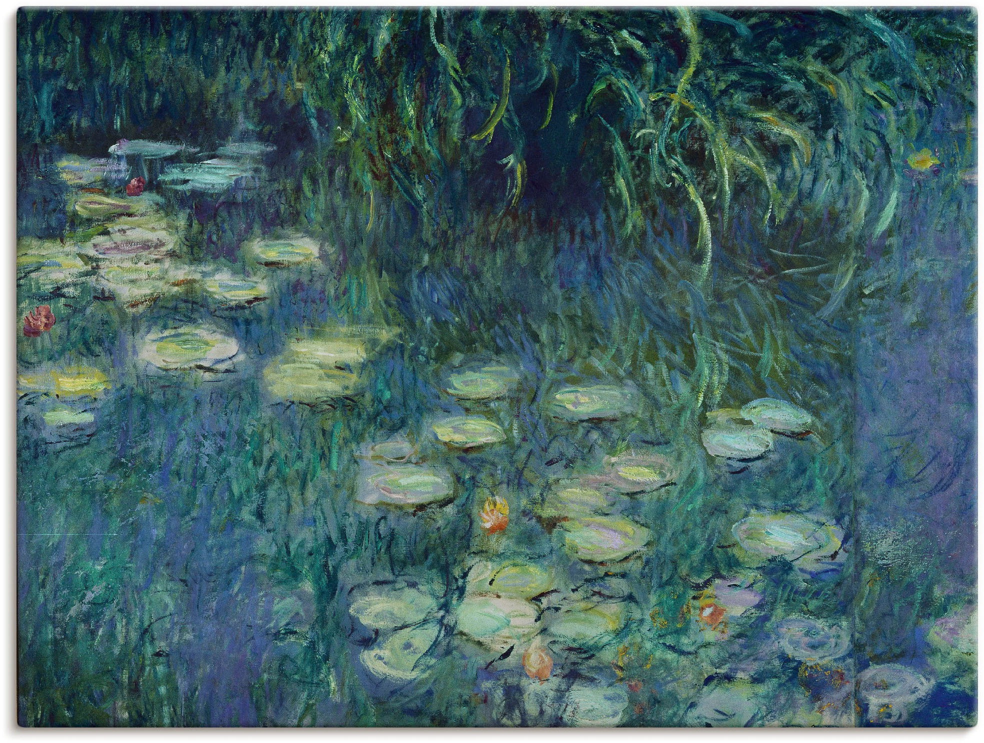 Image of Artland Leinwandbild "Teil Seerosenbild Musée de lOrangerie" Blumen 1 Stk. tlg. auf Holzrahmen gespannt