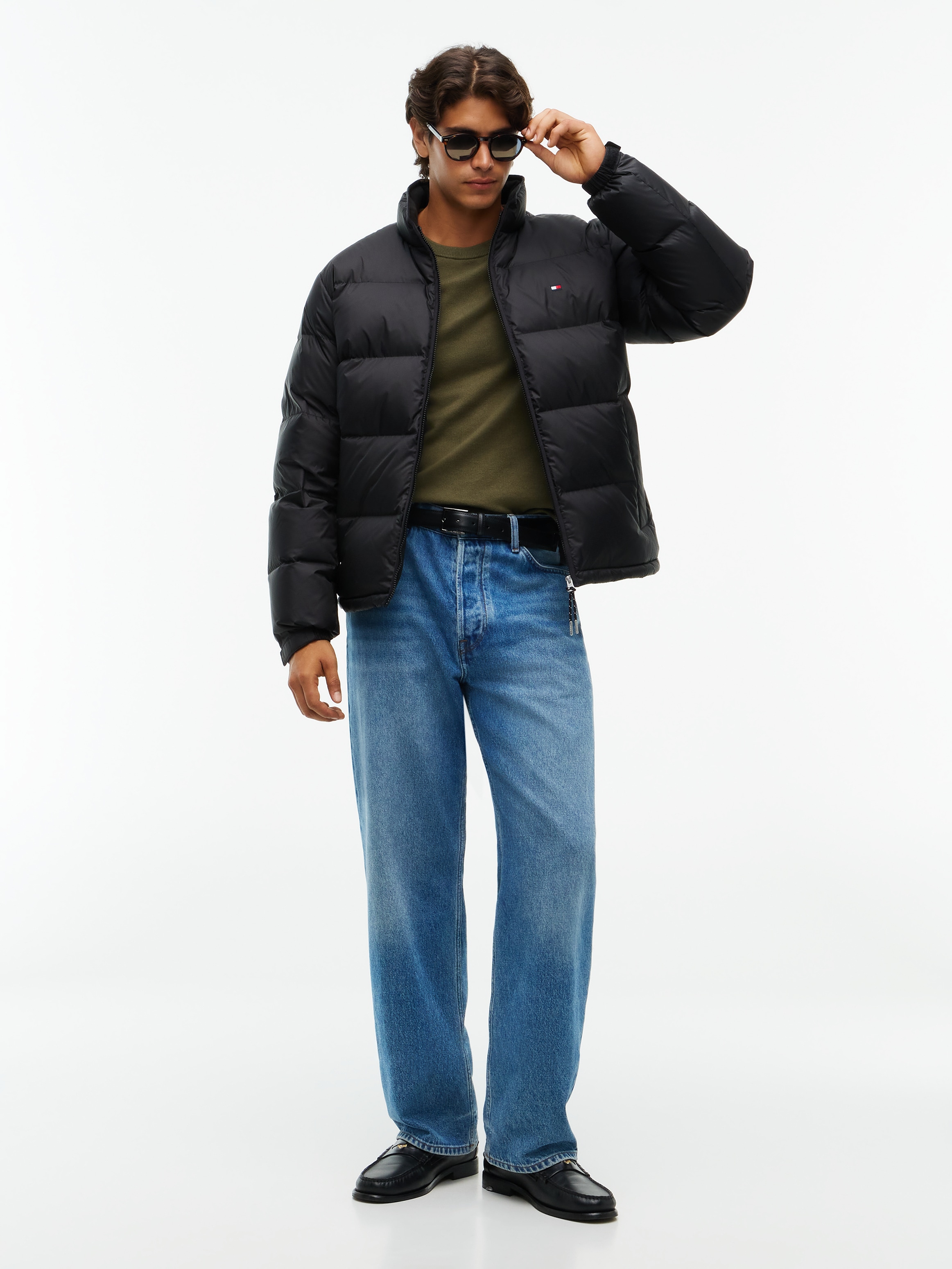 Tommy Hilfiger Doudoune »RIPSTOP STAND DOWN PUFFER JACKET« 17 : au choix avec barre LED, revêtement en cuir synthétique ou en tissu structuré,