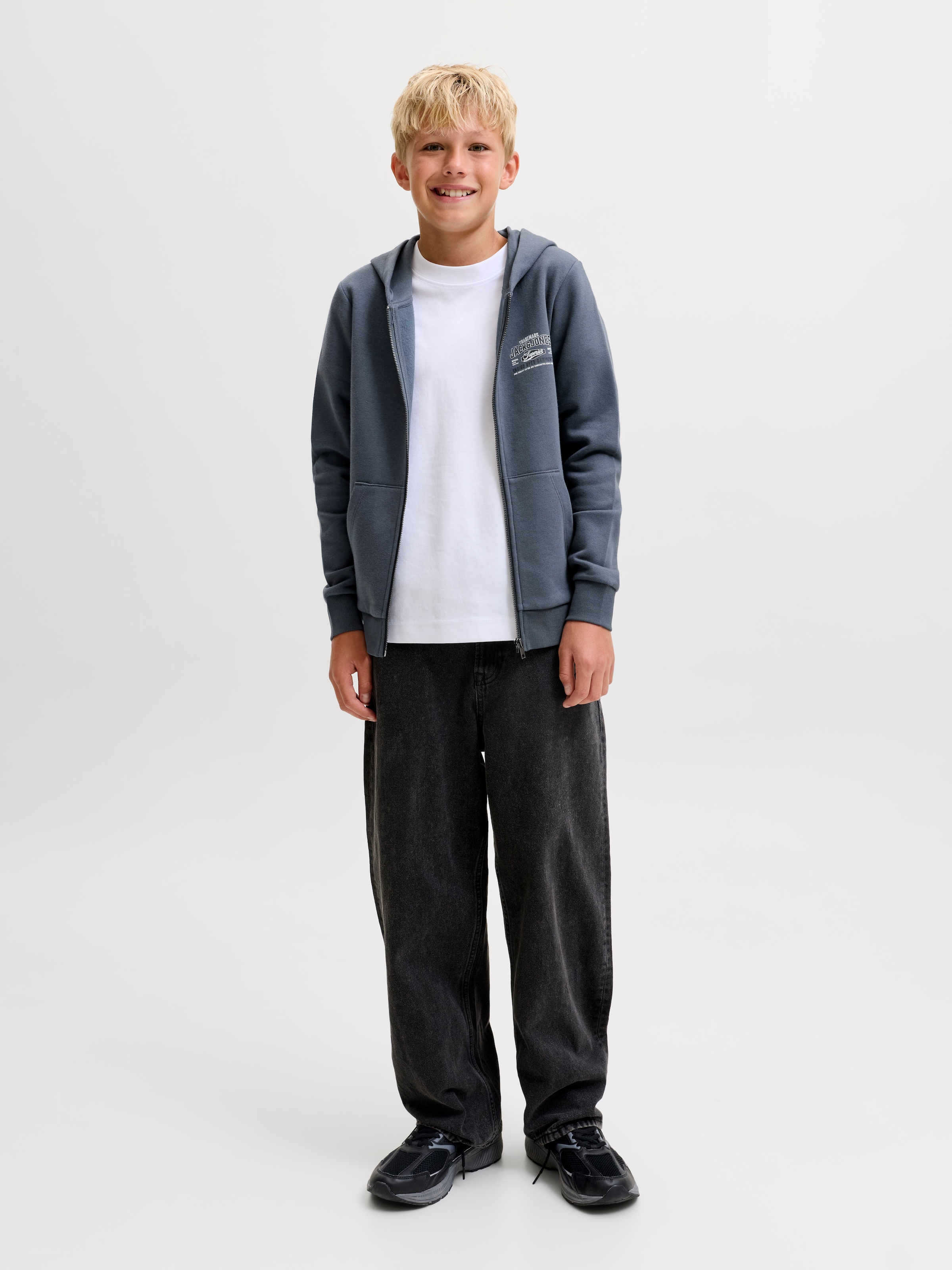 Jack & Jones Junior Kapuzensweatjacke »JJELOGO SWEAT ZIP HOOD 2 COL AW26 SN JNR« Baumwolle, regular fit