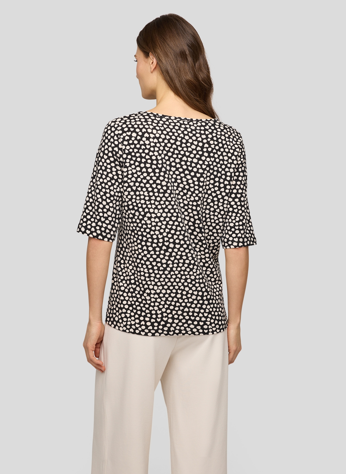 Rabe Rundhalsshirt Sommershirt mit Allover-Muster